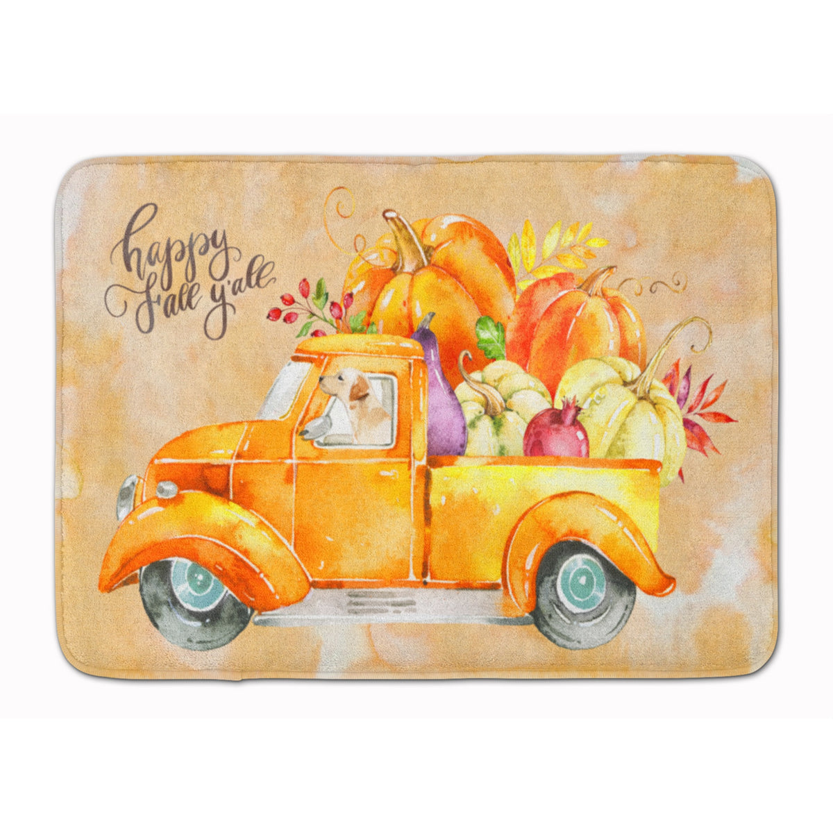 Caroline'S Treasures Fall Harvest Labrador Retriever Yellow Machine Washable Memory Foam Mat Doormats