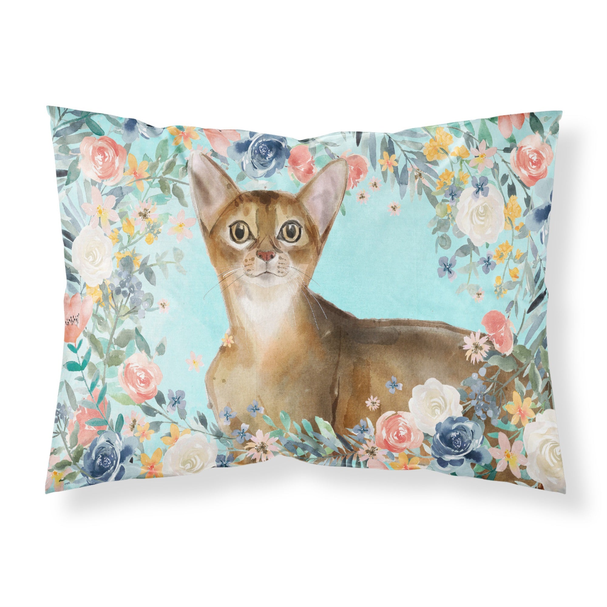 Caroline'S Treasures Abyssinian Spring Flowers Fabric Standard Pillowcases, Multicolor