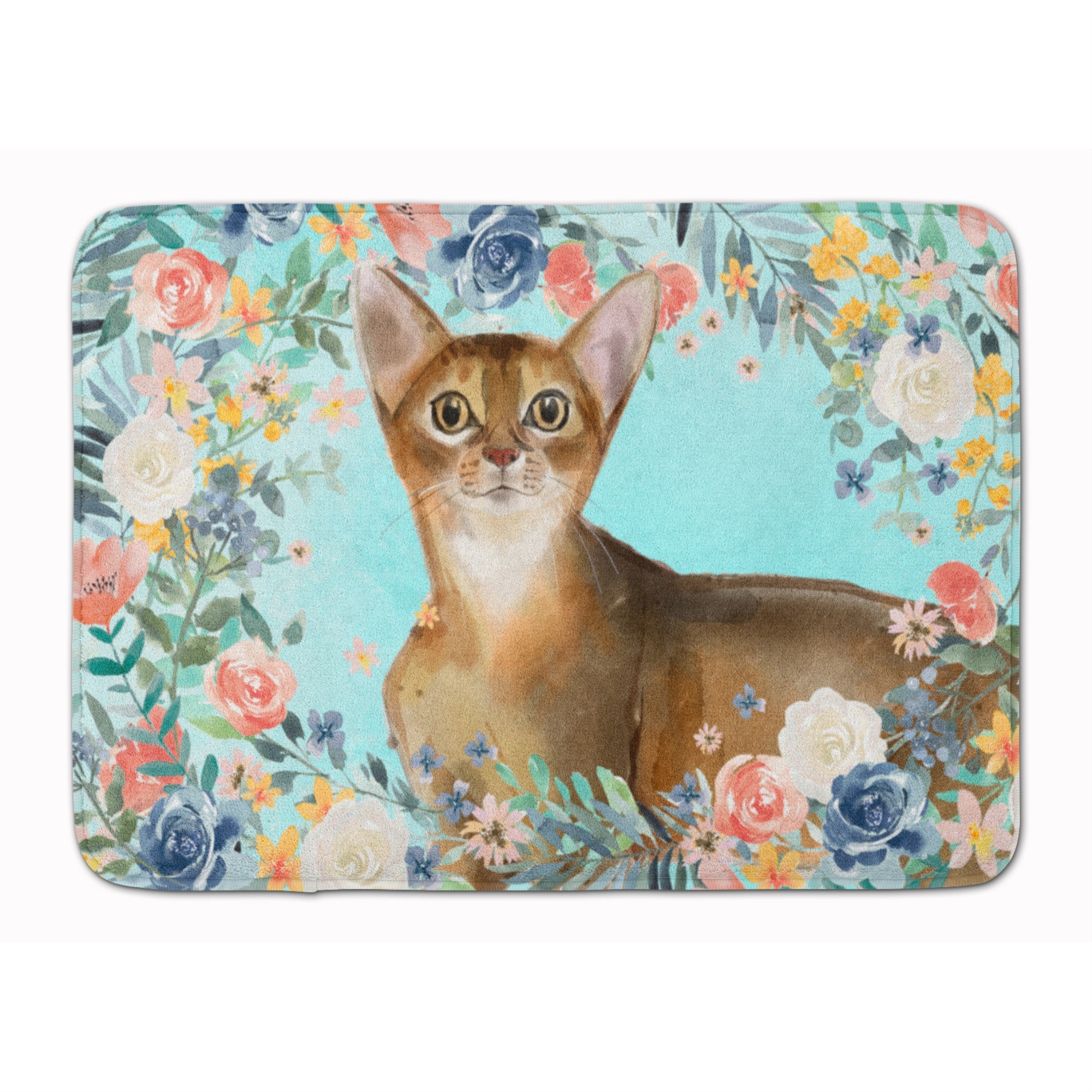 Caroline'S Treasures Abyssinian Spring Flowers Machine Washable Memory Foam Mat Doormats, Multicolor