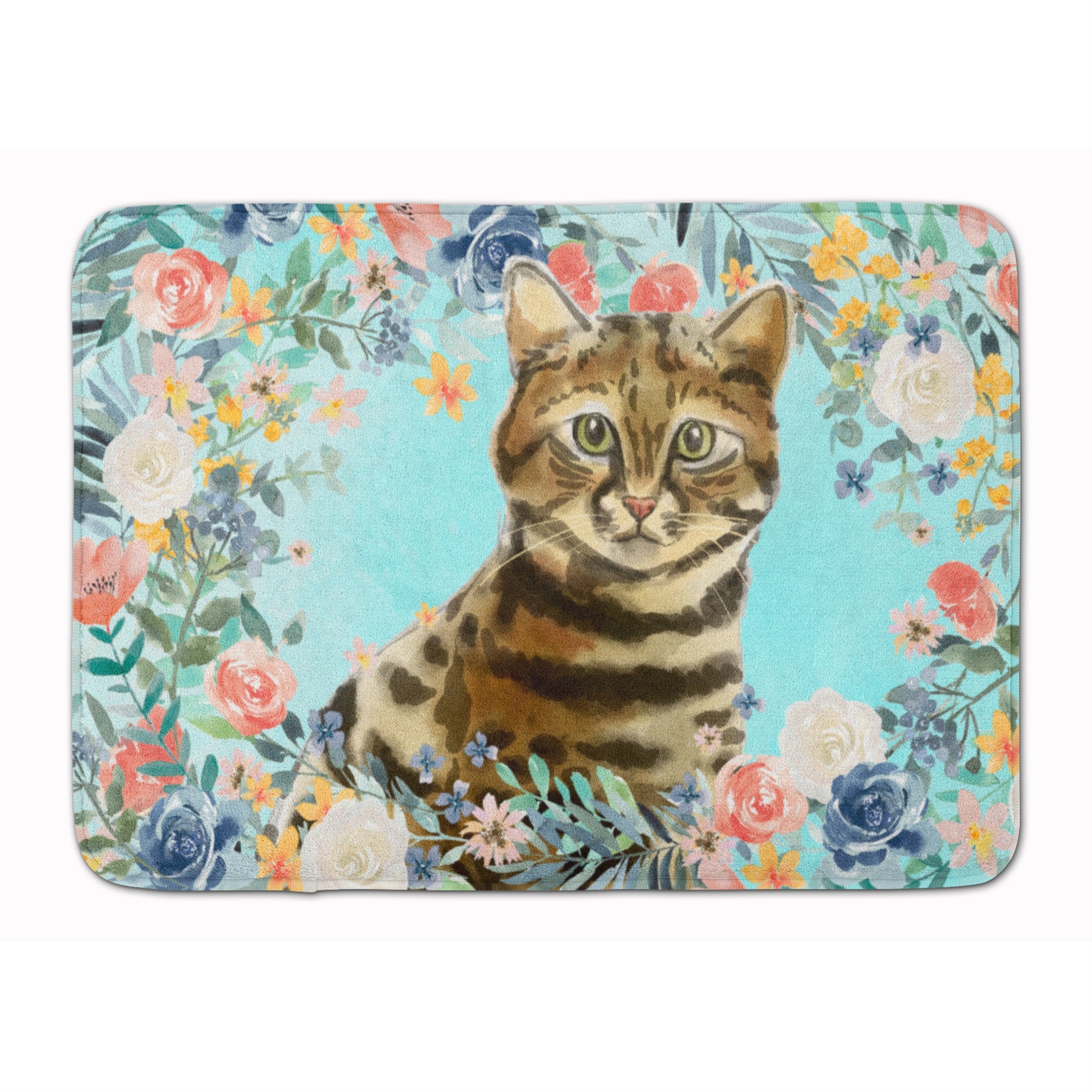 Caroline'S Treasures Bengal Spring Flowers Machine Washable Memory Foam Mat Doormats, Multicolor
