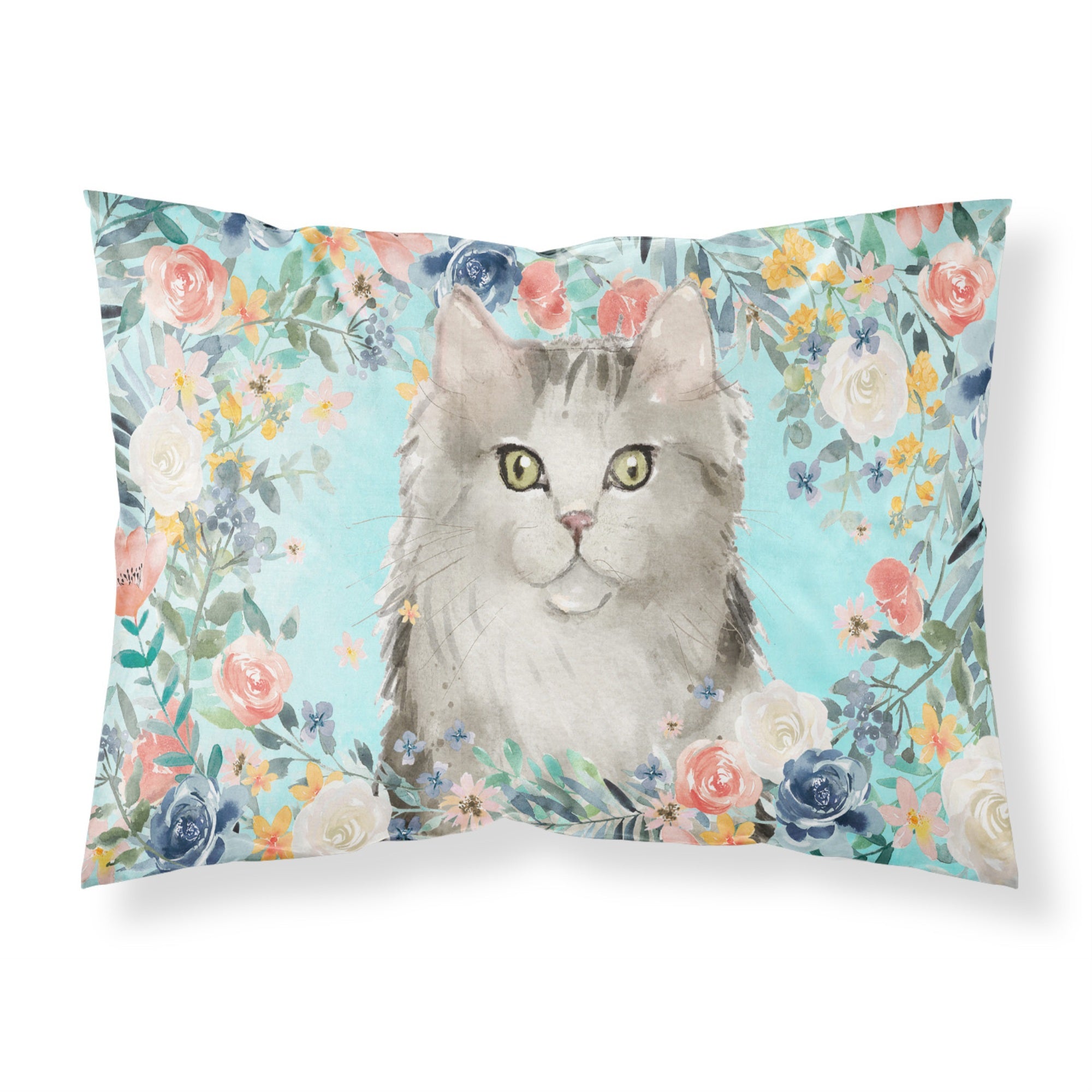 Caroline'S Treasures Ragamuffin Spring Flowers Fabric Standard Pillowcases, Multicolor