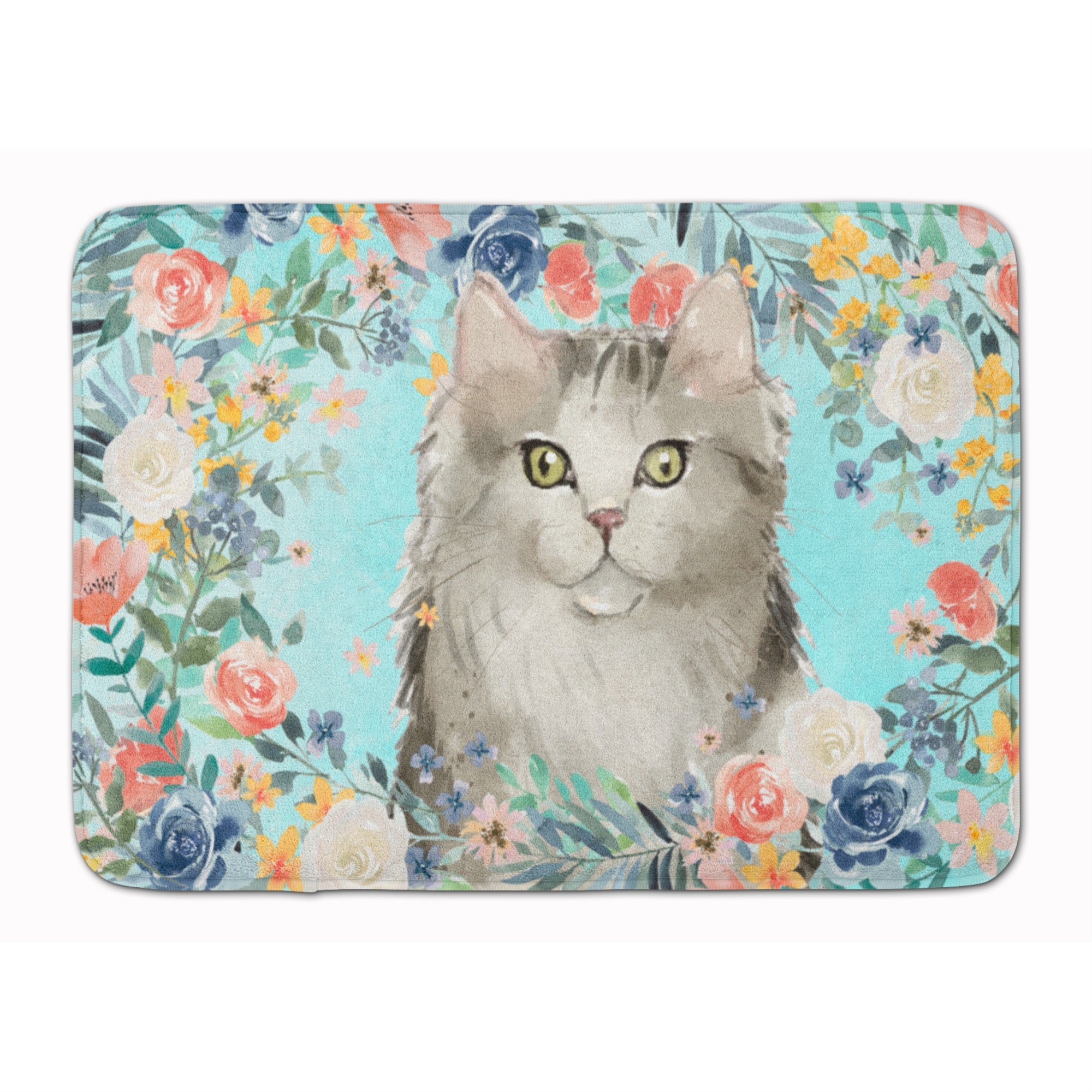 Caroline'S Treasures Ragamuffin Spring Flowers Machine Washable Memory Foam Mat Doormats, Multicolor