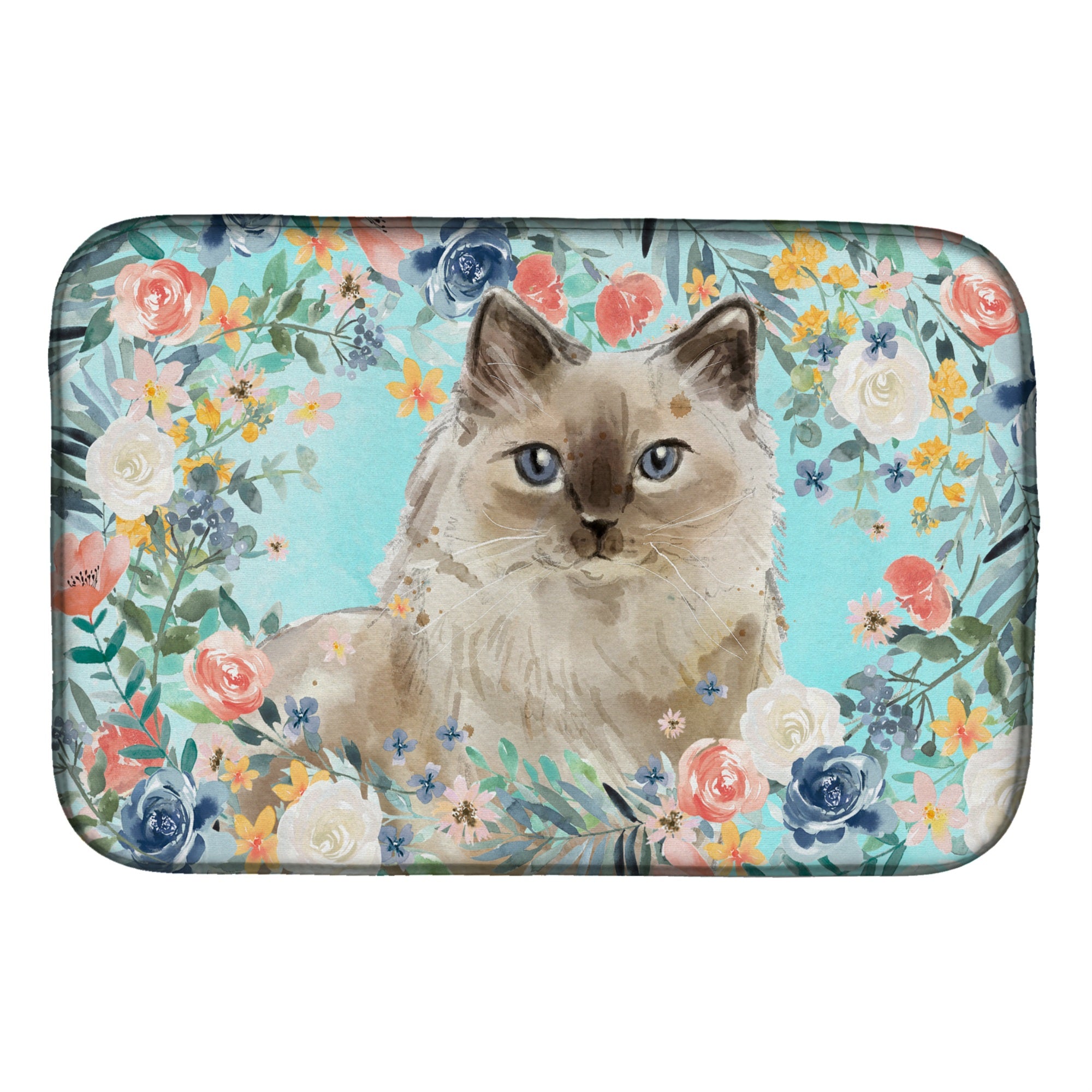 Caroline'S Treasures Ck3396Ddm Ragdoll Spring Flowers Dish-Drying-Mats, 14 X 21, Multicolor