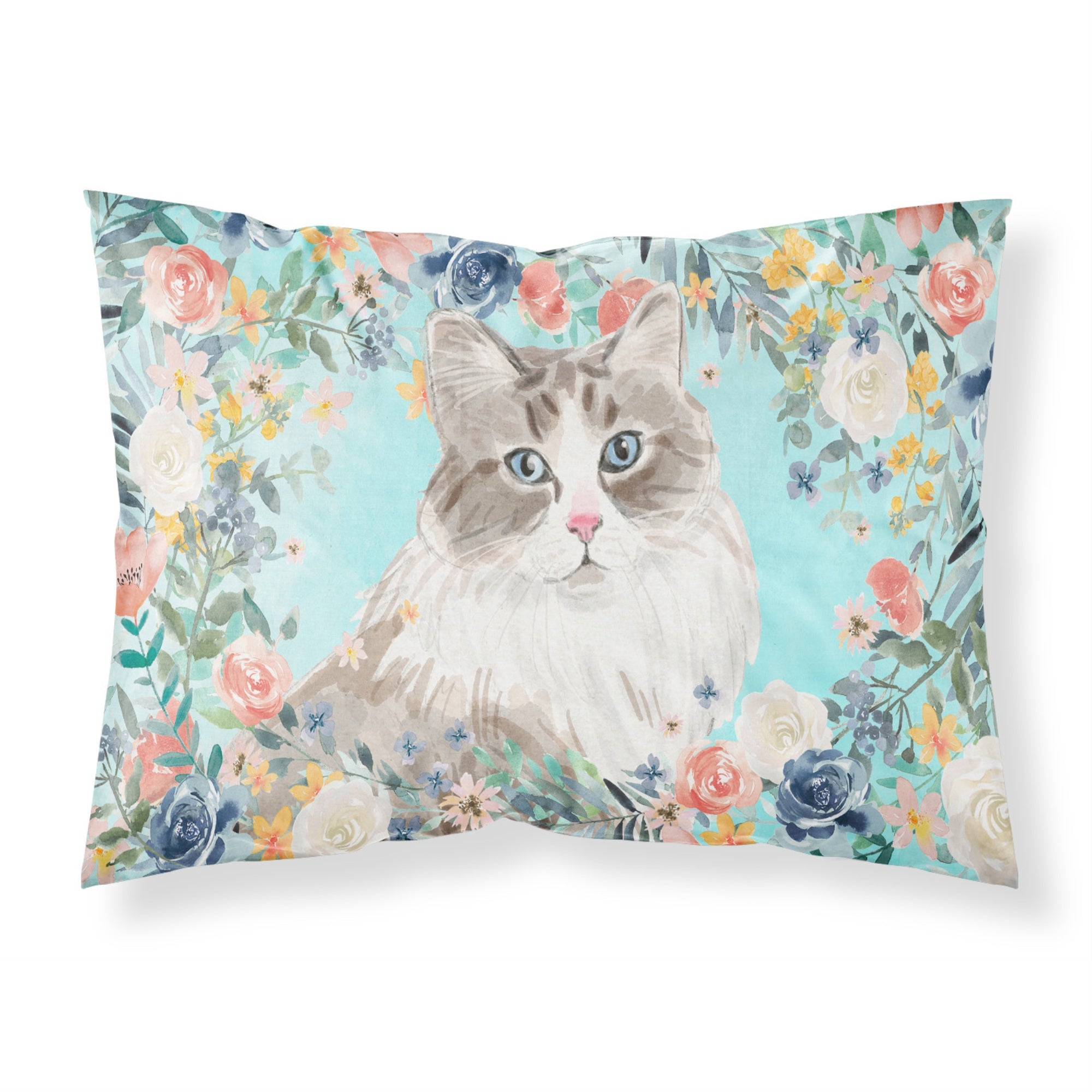 Caroline'S Treasures Siberian Spring Flowers Fabric Standard Pillowcases, Multicolor