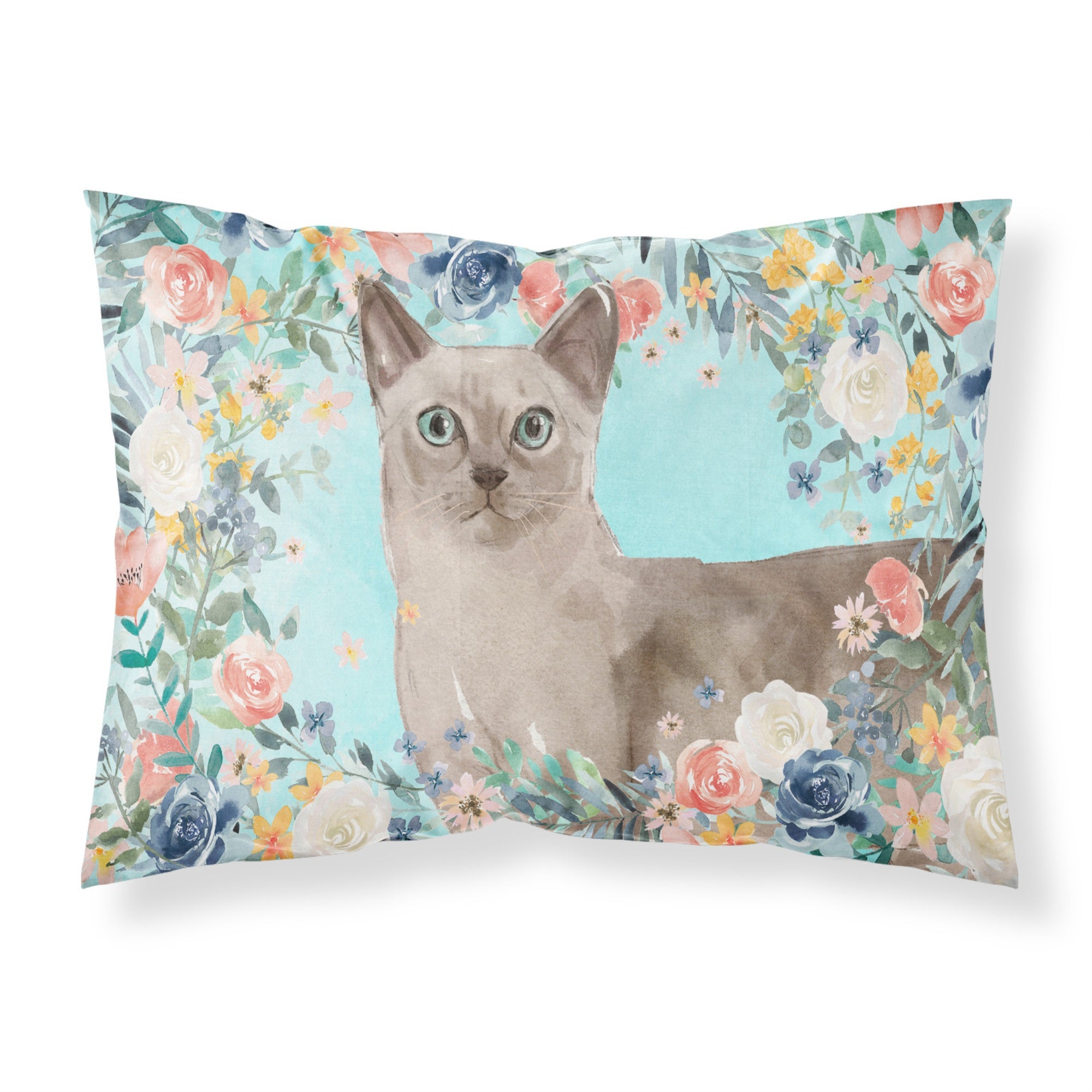 Caroline'S Treasures Tonkinese Spring Flowers Fabric Standard Pillowcases, Multicolor