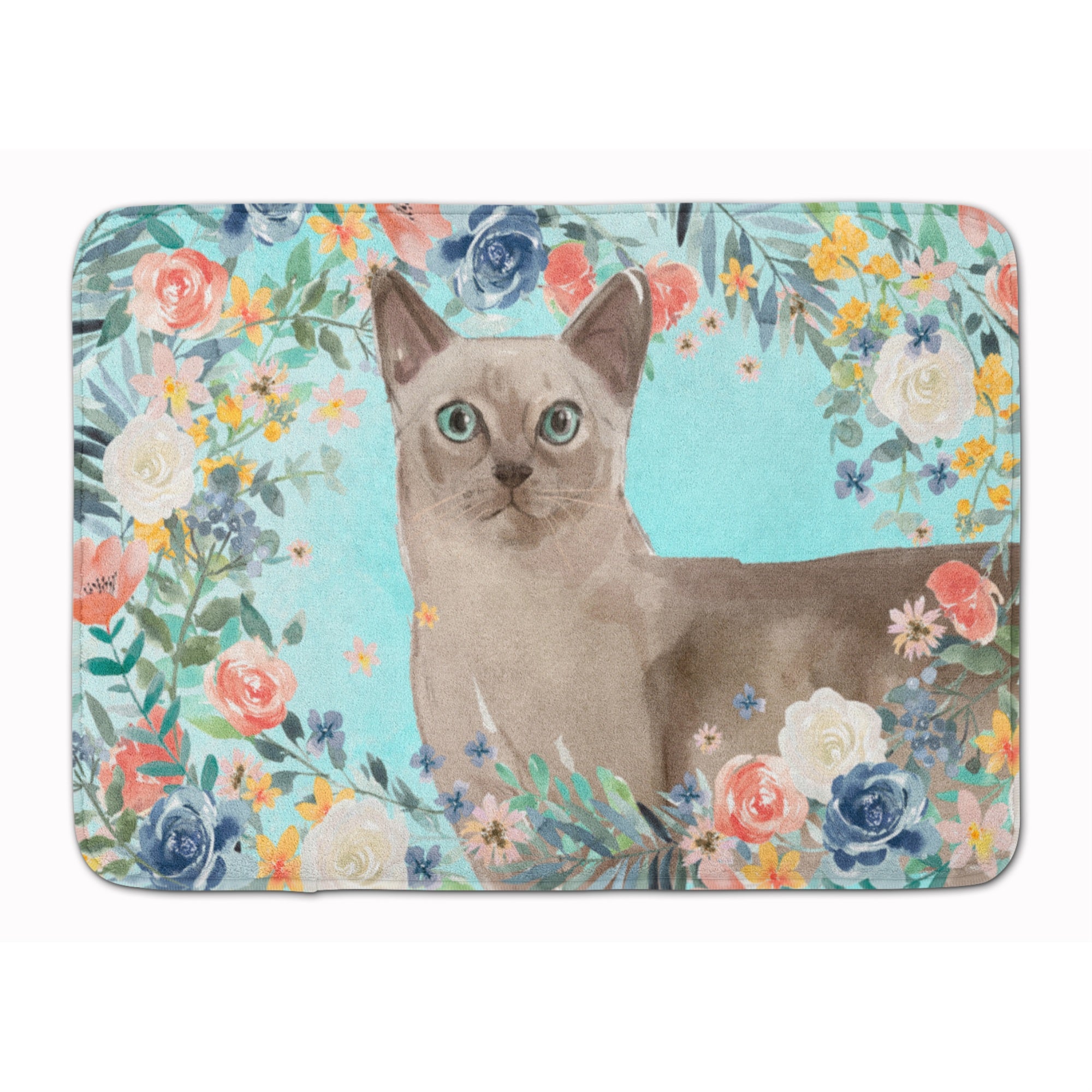 Caroline'S Treasures Tonkinese Spring Flowers Machine Washable Memory Foam Mat Doormats, Multicolor