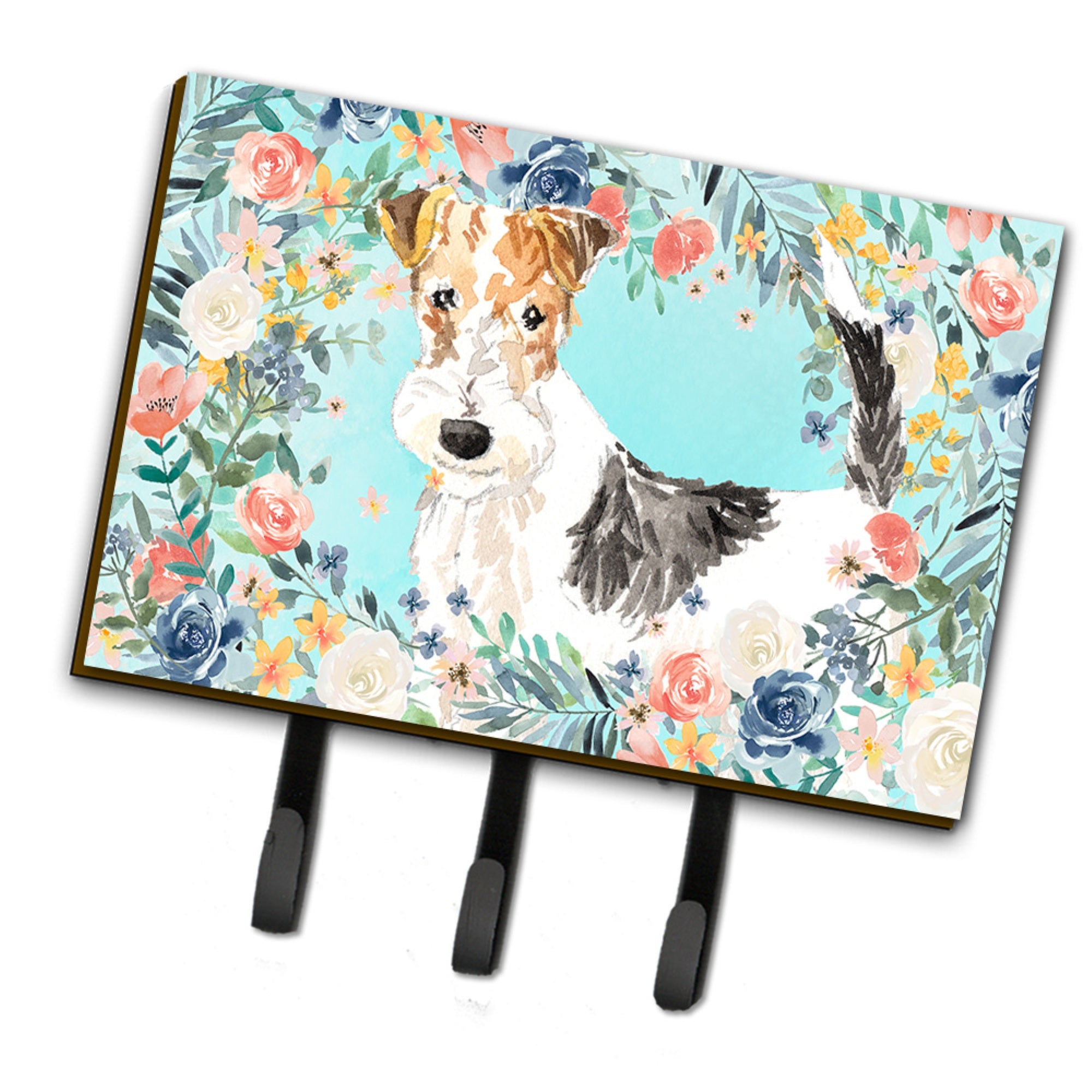Caroline'S Treasures Fox Terrier Leash Or Key Holder Hooks, Multicolor