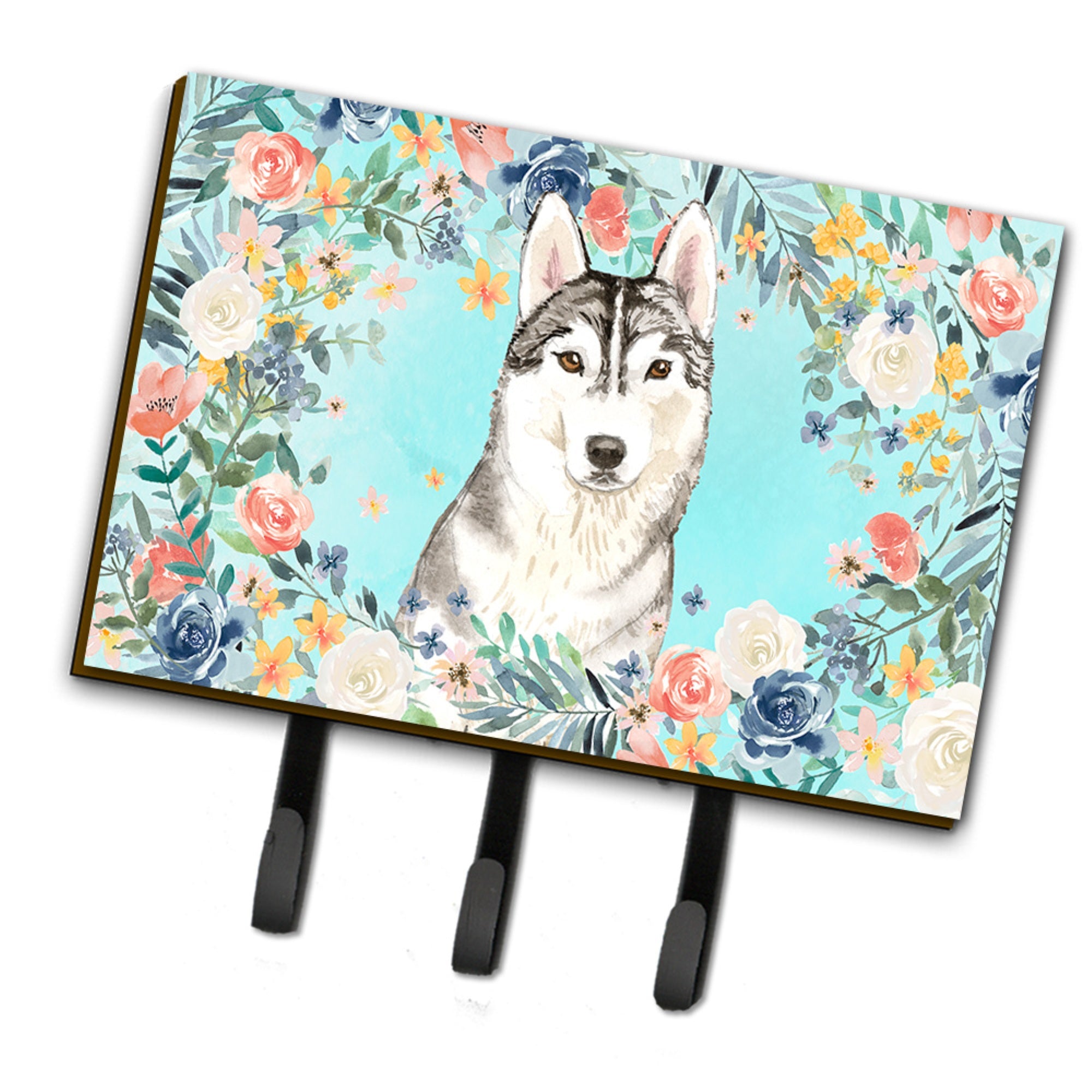 Caroline'S Treasures Siberian Husky Leash Or Key Holder Hooks, Multicolor