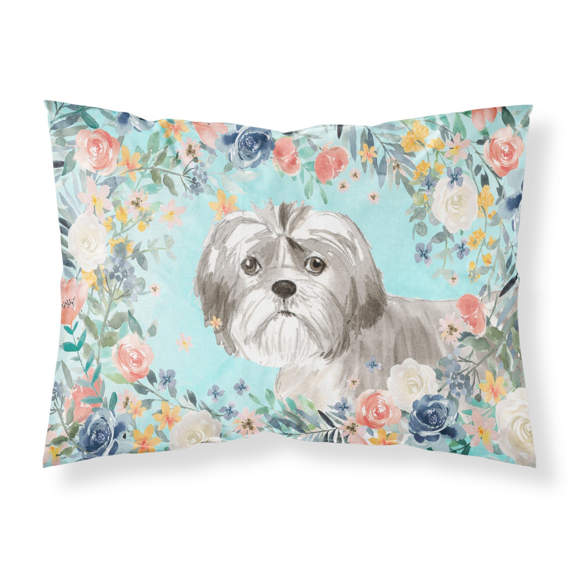 Caroline'S Treasures Shih Tzu Puppy Fabric Standard Pillowcases, Multicolor