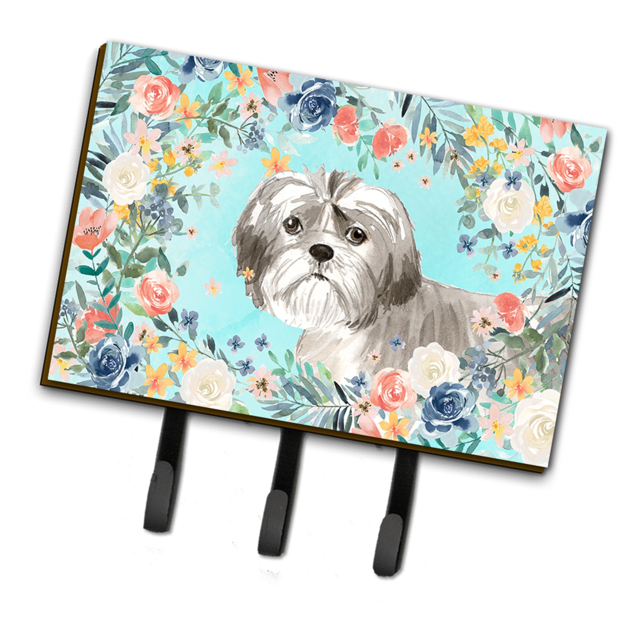 Caroline'S Treasures Shih Tzu Puppy Leash Or Key Holder Hooks, Multicolor