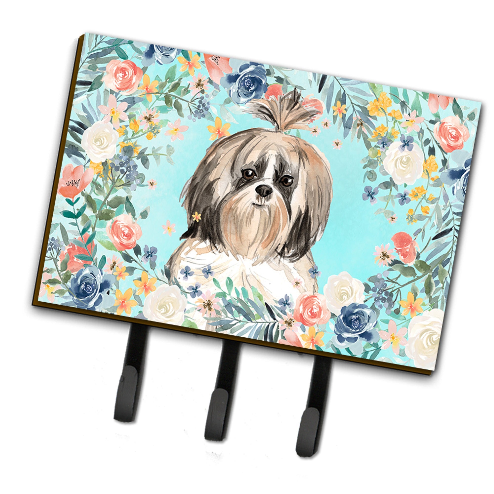 Caroline'S Treasures Shih Tzu Leash Or Key Holder Hooks, Multicolor