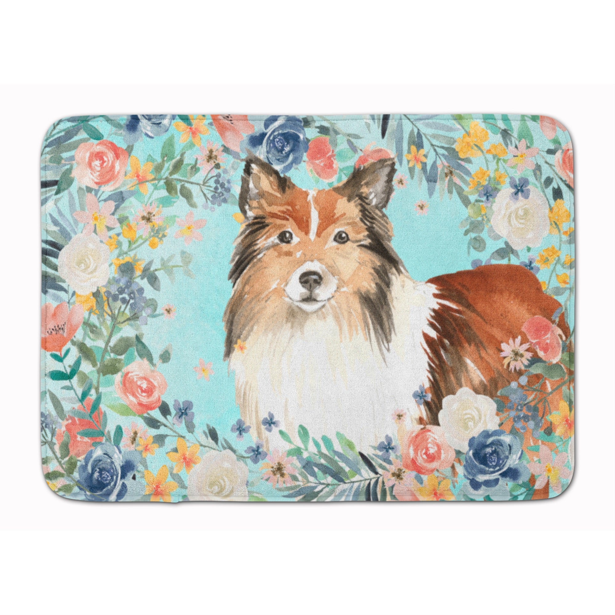 Caroline'S Treasures Sheltie Machine Washable Memory Foam Mat Doormats, Multicolor