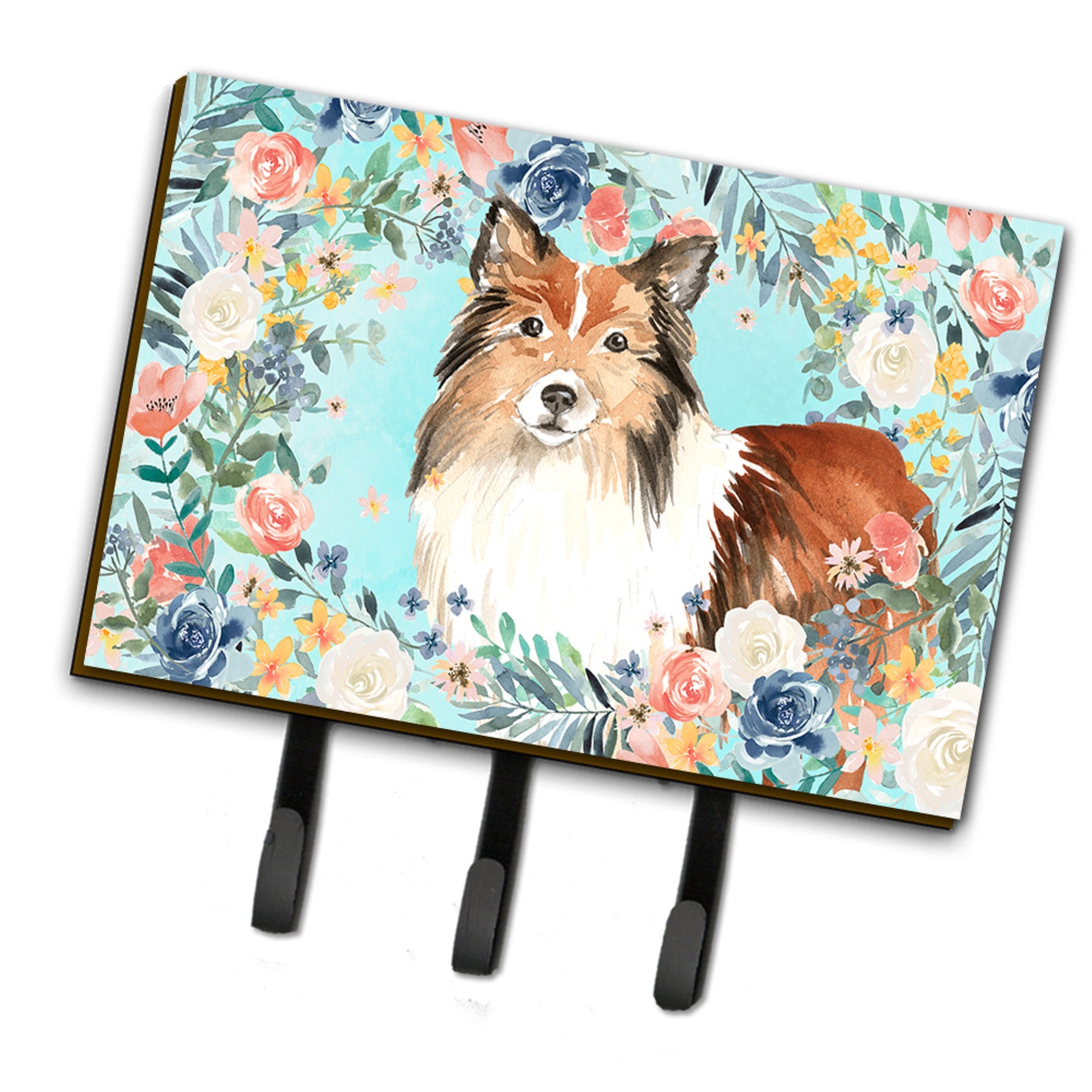 Caroline'S Treasures Sheltie Leash Or Key Holder Hooks, Multicolor