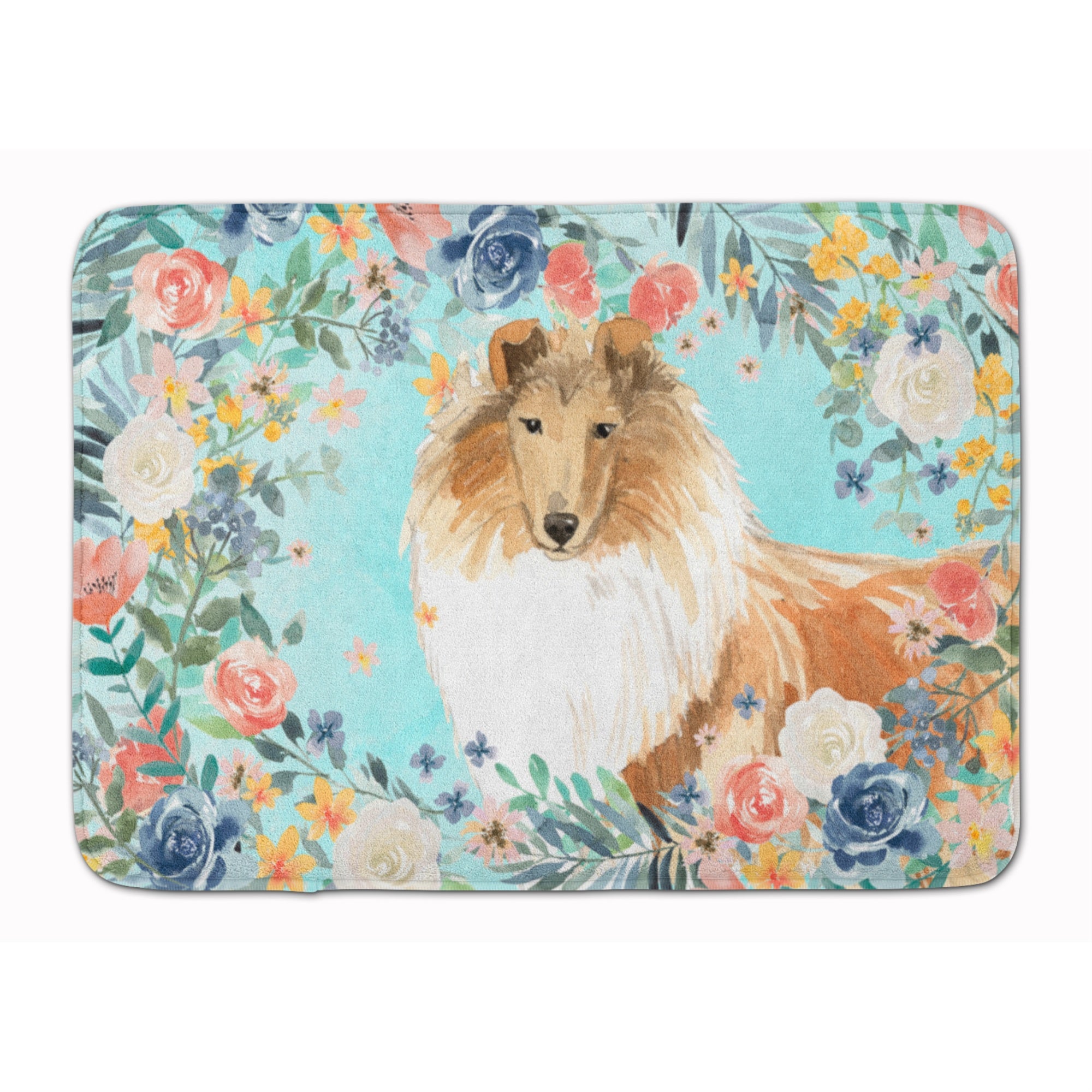 Caroline'S Treasures Collie Machine Washable Memory Foam Mat Doormats, Multicolor