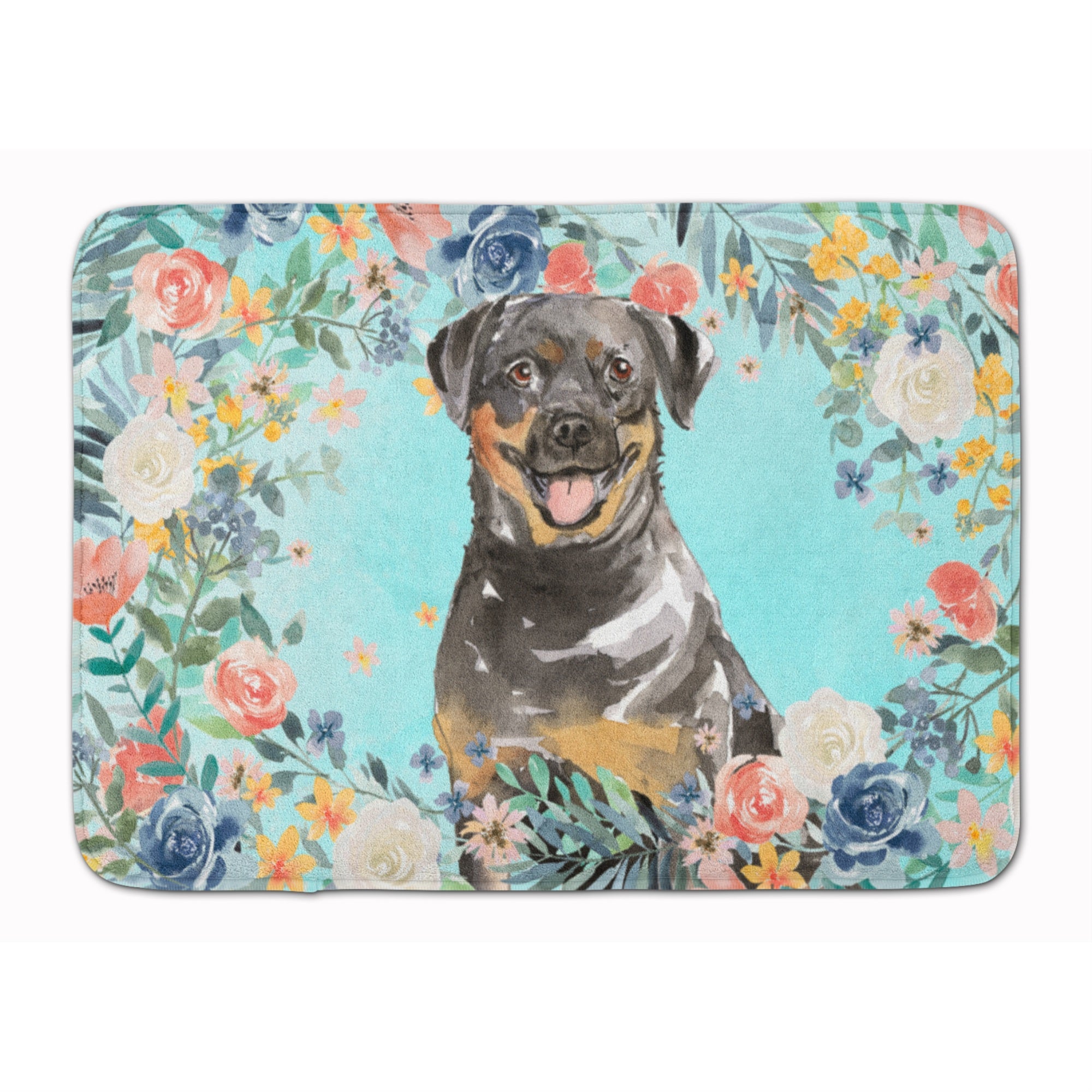 Caroline'S Treasures Rottweiler Machine Washable Memory Foam Mat Doormats, Multicolor