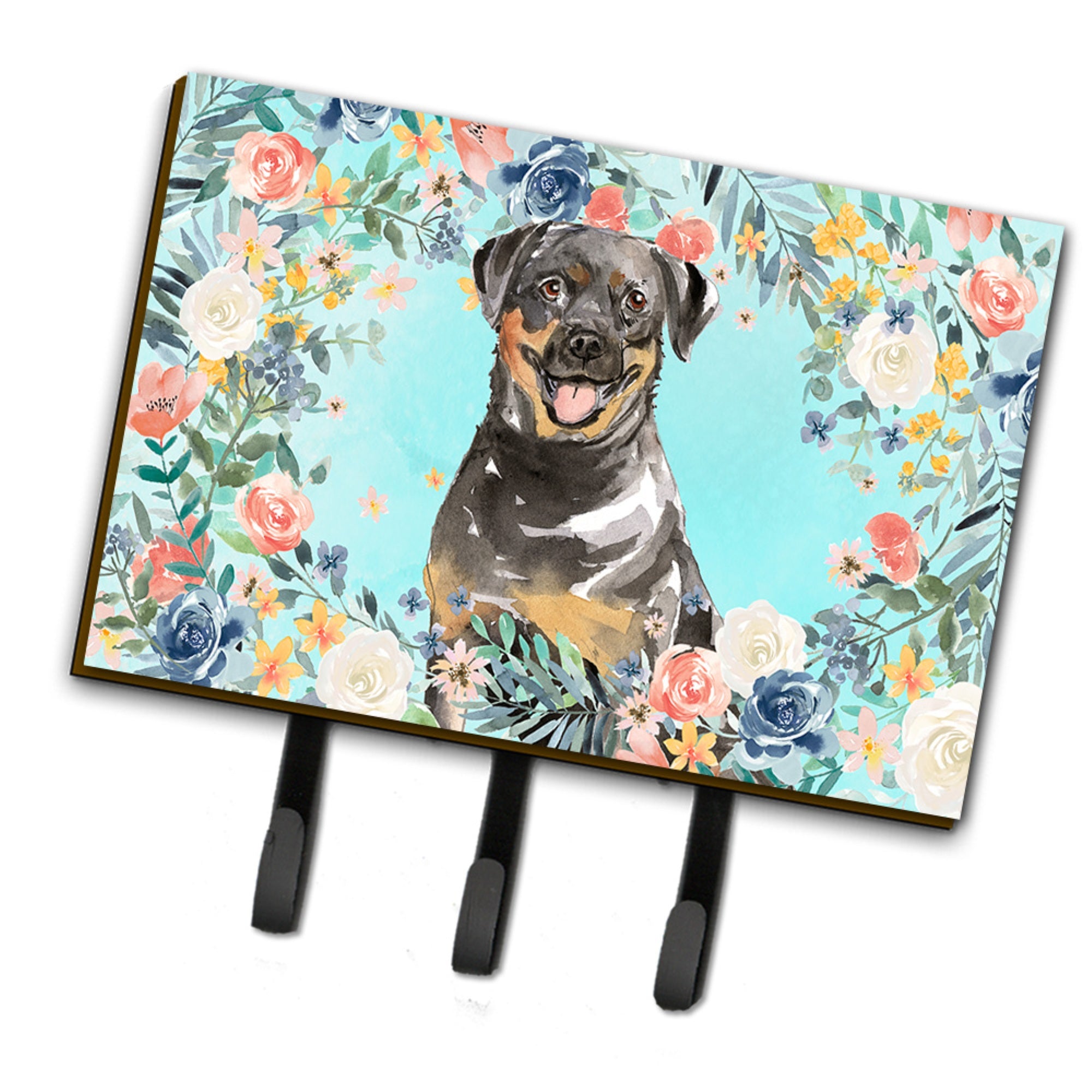 Caroline'S Treasures Rottweiler Leash Or Key Holder Hooks, Multicolor