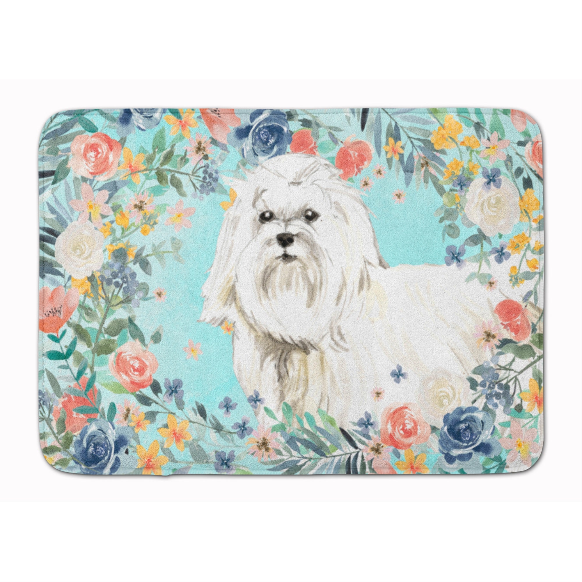 Caroline'S Treasures Maltese Machine Washable Memory Foam Mat Doormats, Multicolor