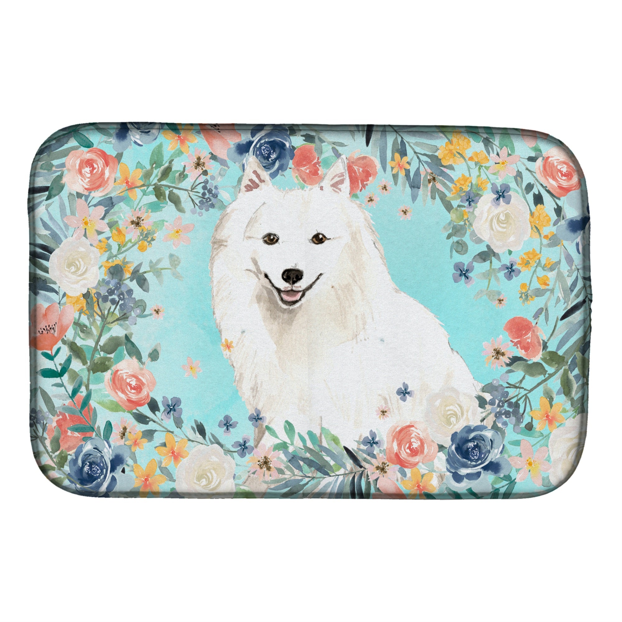 Caroline'S Treasures Ck3422Ddm Japanese Spitz Dish-Drying-Mats, 14 X 21, Multicolor