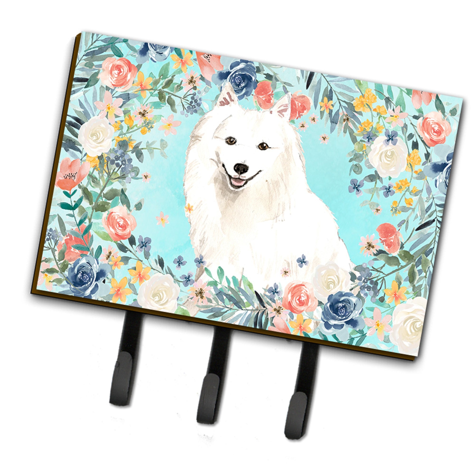 Caroline'S Treasures Japanese Spitz Leash Or Key Holder Hooks, Multicolor