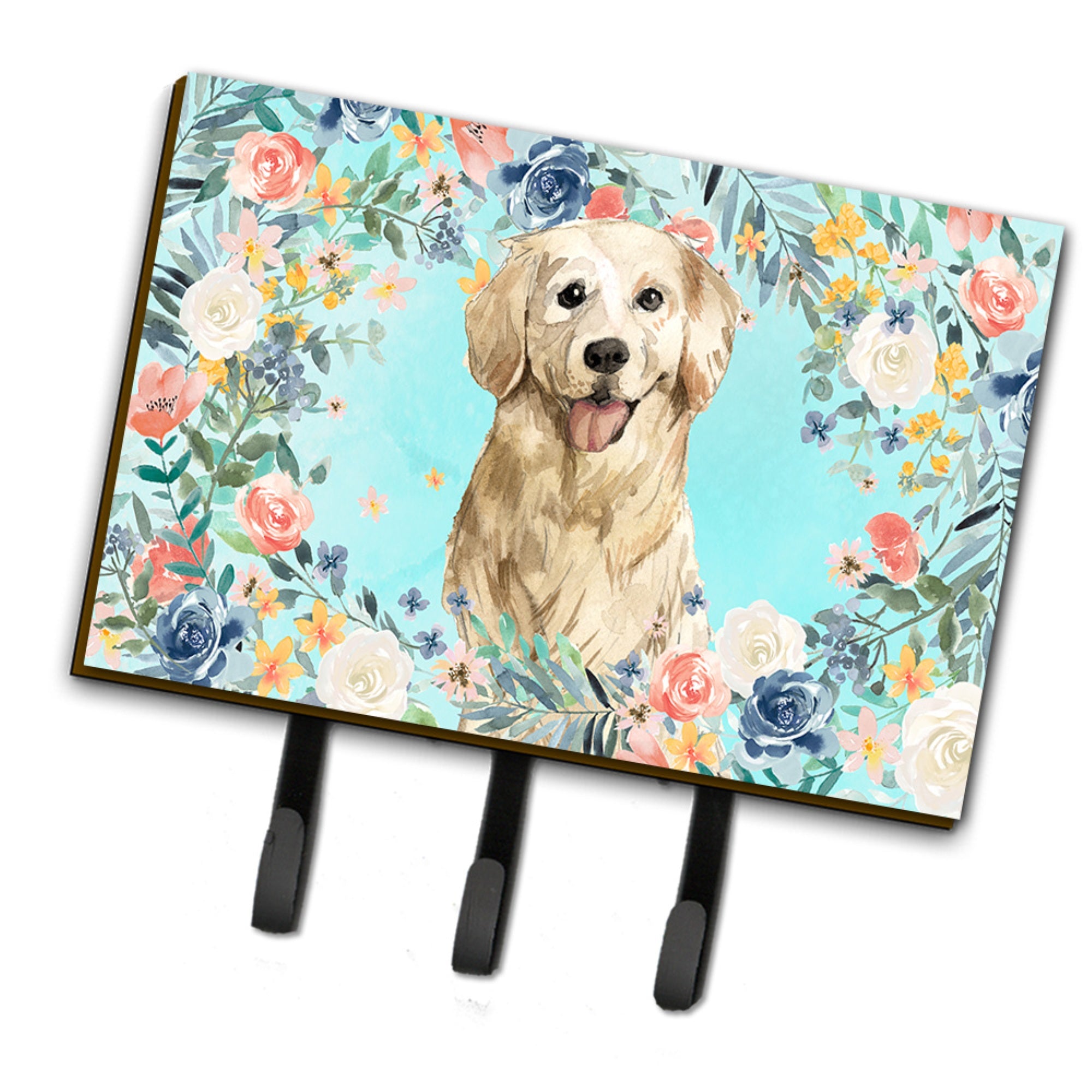 Caroline'S Treasures Golden Retriever Leash Or Key Holder Hooks, Multicolor