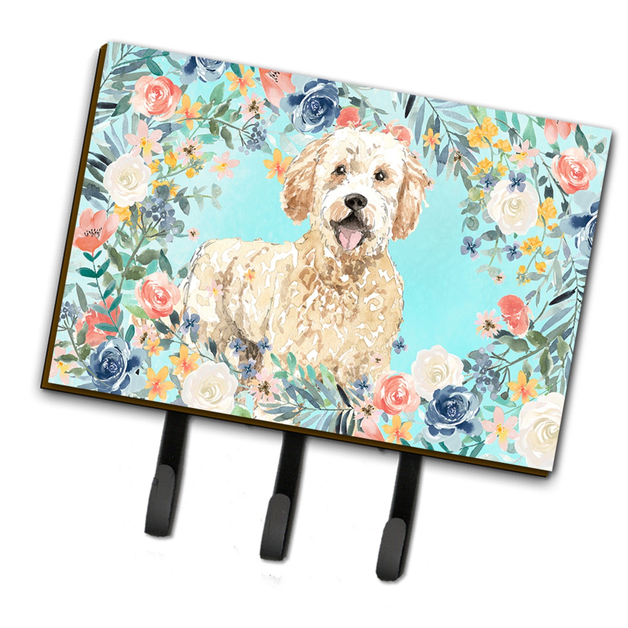 Caroline'S Treasures Goldendoodle Leash Or Key Holder Hooks, Multicolor