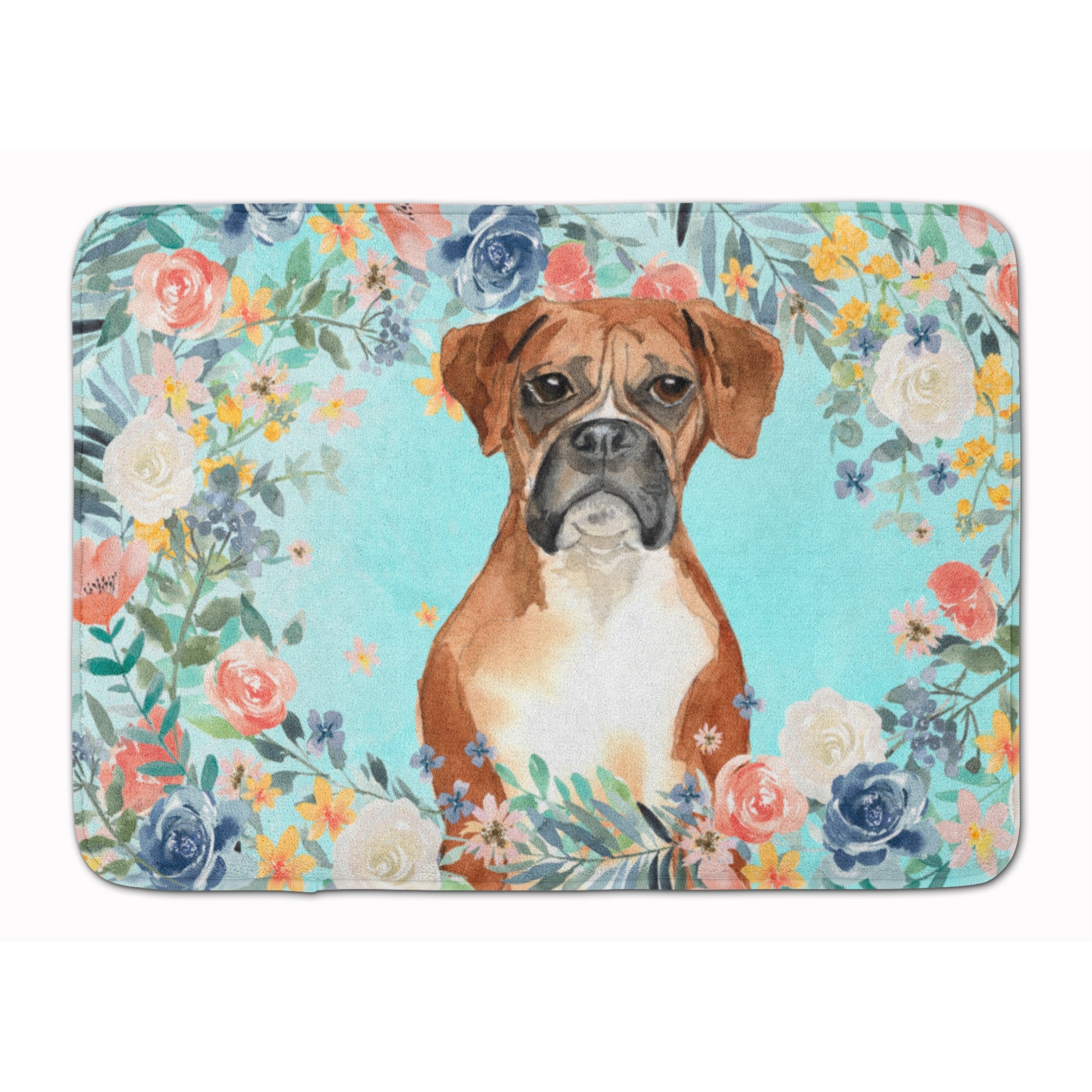 Caroline'S Treasures Boxer Machine Washable Memory Foam Mat Doormats, Multicolor