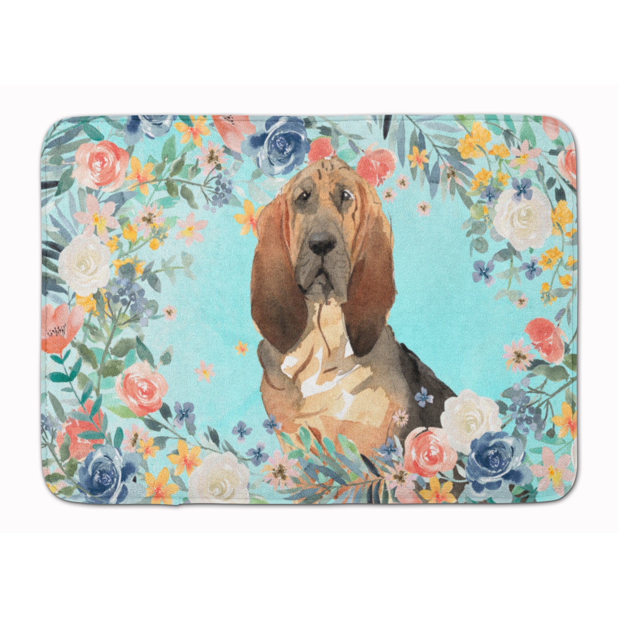 Caroline'S Treasures Bloodhound Machine Washable Memory Foam Mat Doormats, Multicolor