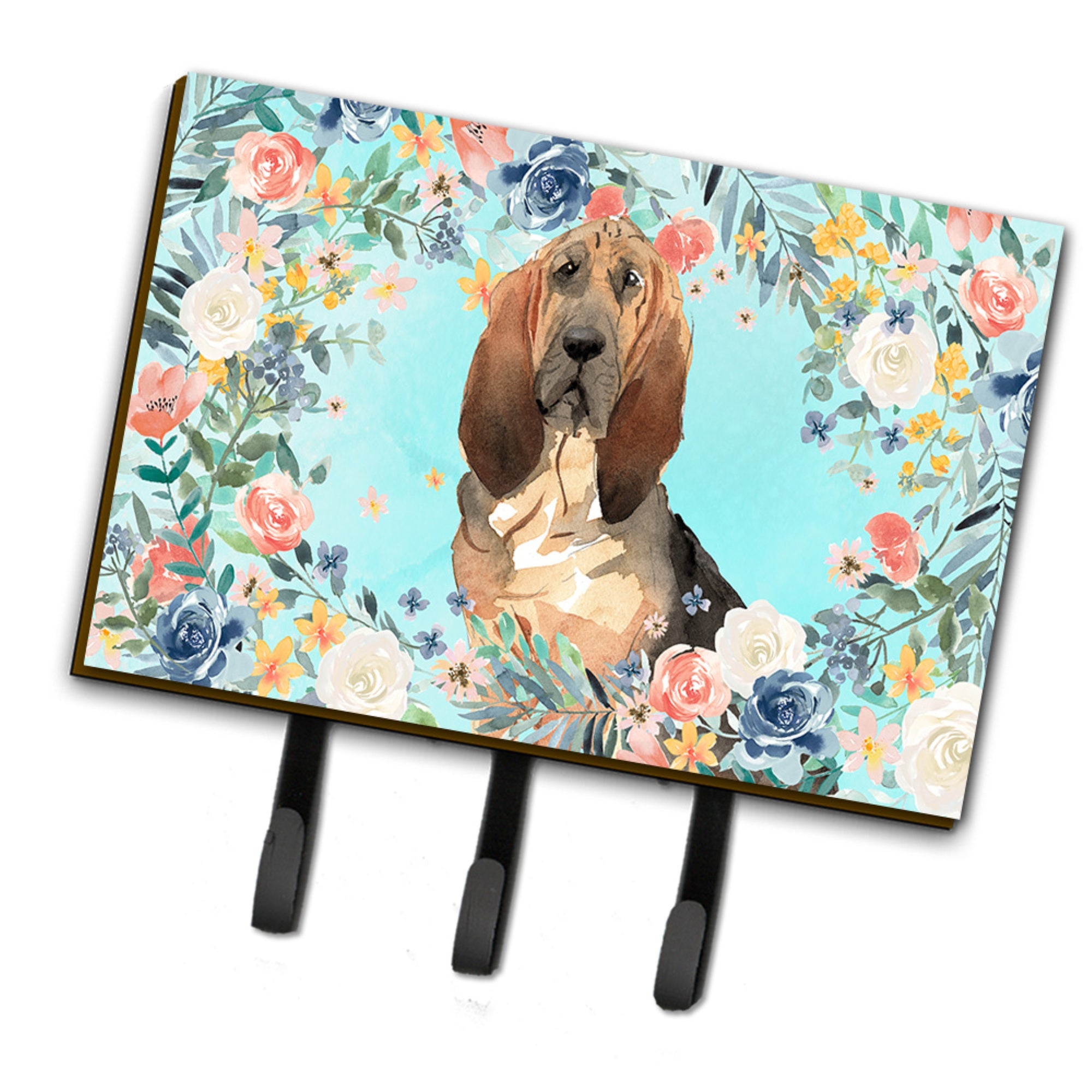 Caroline'S Treasures Bloodhound Leash Or Key Holder Hooks, Multicolor