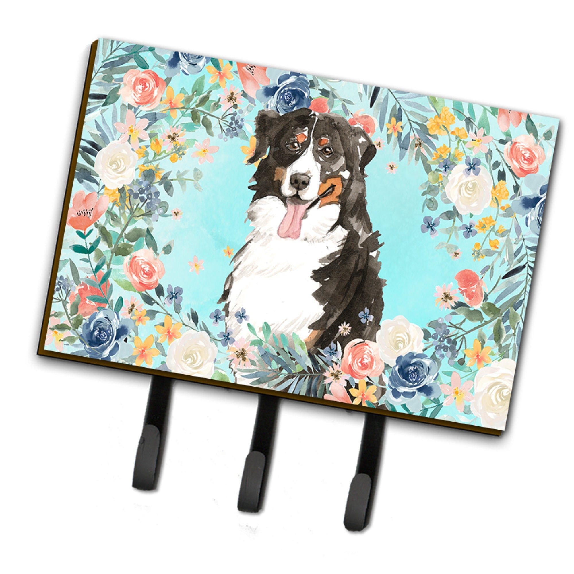Caroline'S Treasures Bernese Mountain Dog Leash Or Key Holder Hooks, Multicolor
