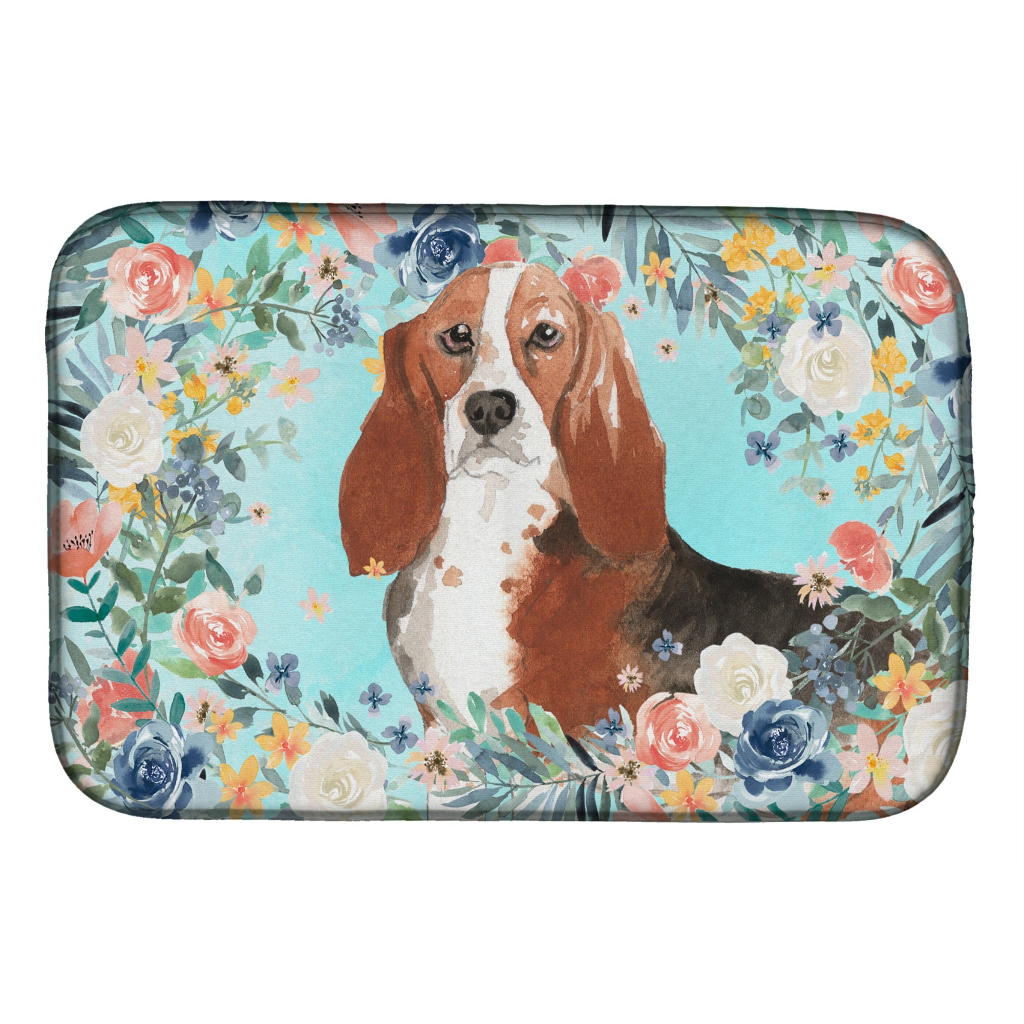 Caroline'S Treasures Ck3437Ddm Basset Hound Dish-Drying-Mats, 14 X 21, Multicolor