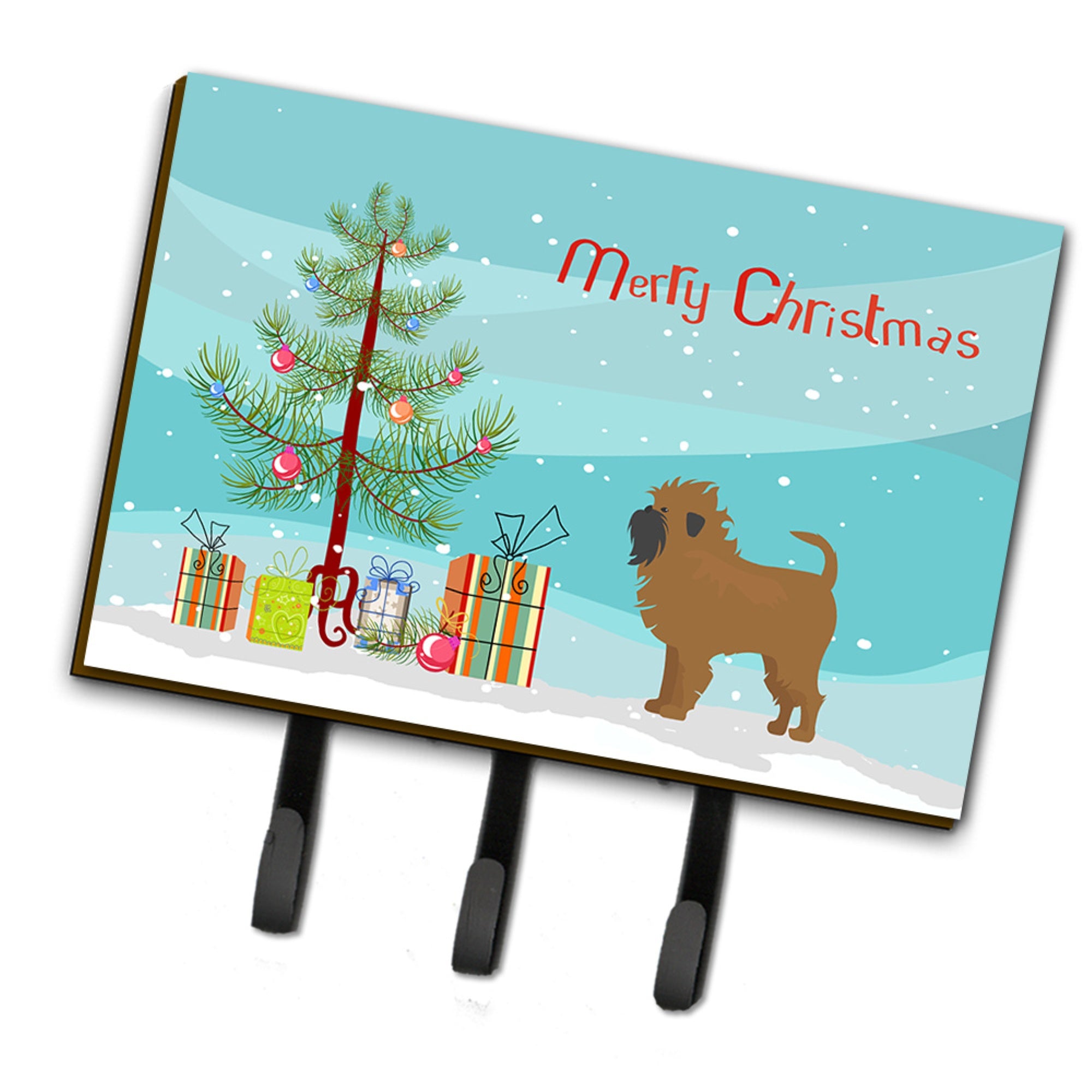 Caroline'S Treasures Tan Affenpinscher Christmas Tree Leash Or Key Holder Hooks, Multicolor