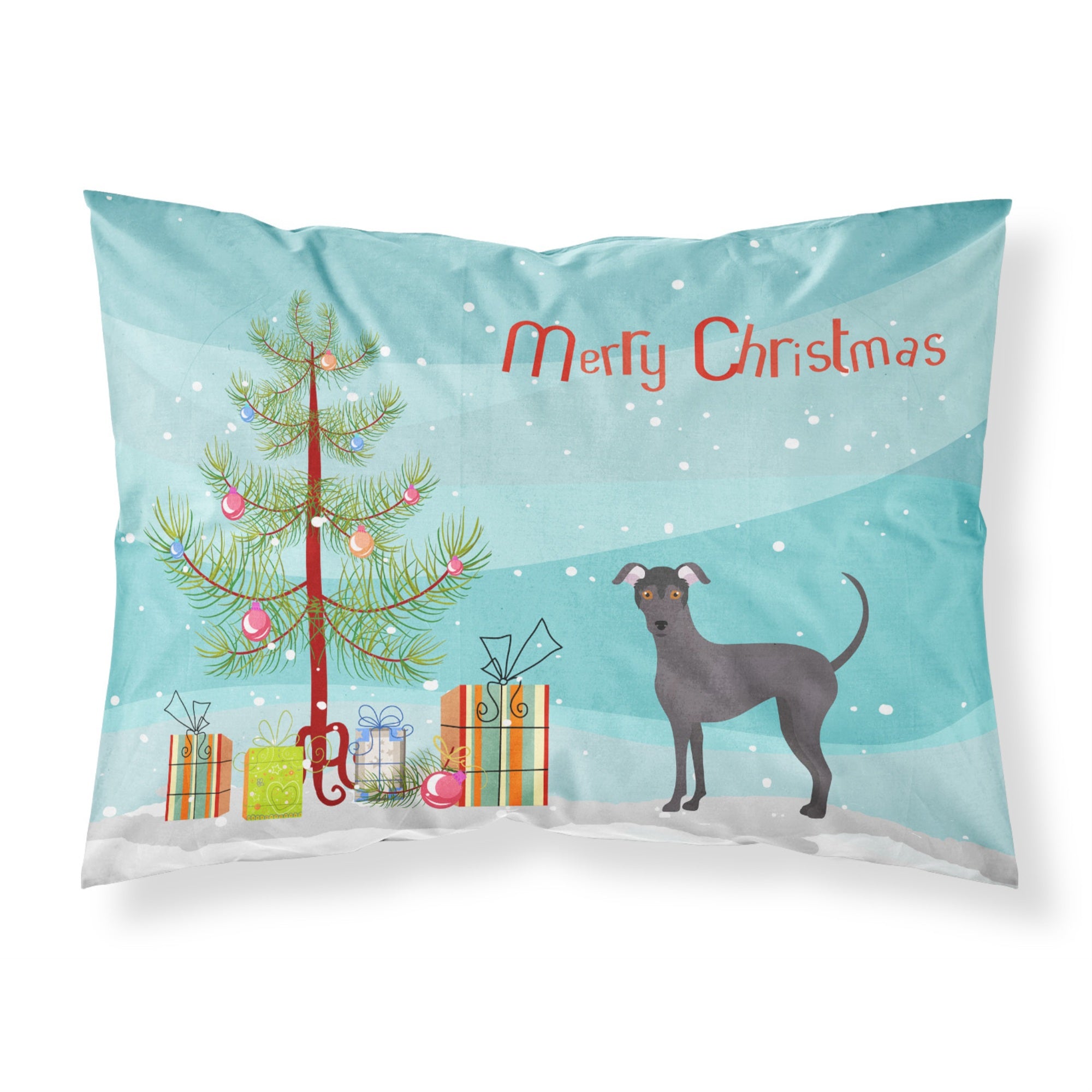 Caroline'S Treasures Argentine Pila Dog Christmas Tree Fabric Standard Pillowcases, Multicolor