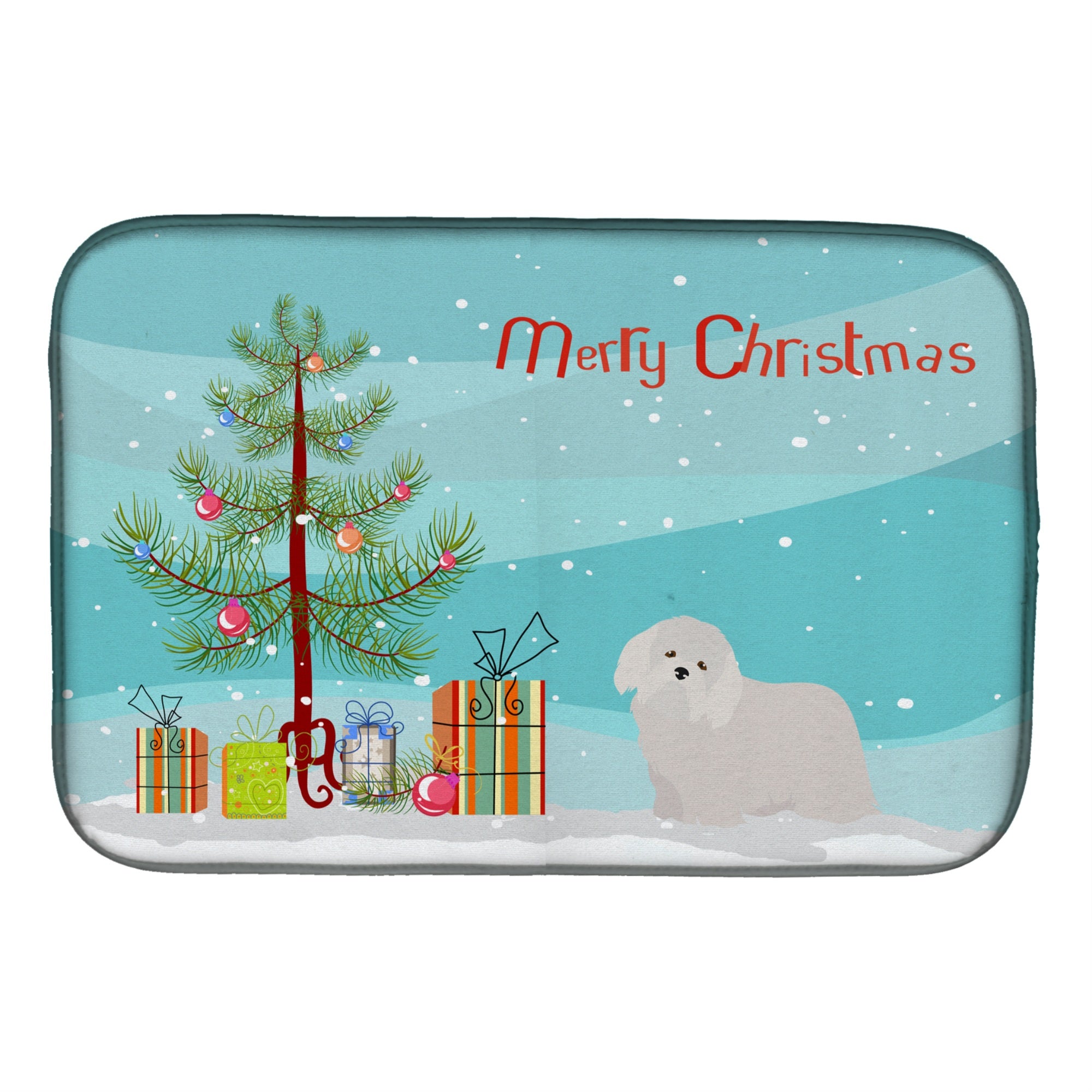 Caroline'S Treasures Ck3448Ddm Coton De Tulear Christmas Tree Dish-Drying-Mats, 14 X 21, Multicolor