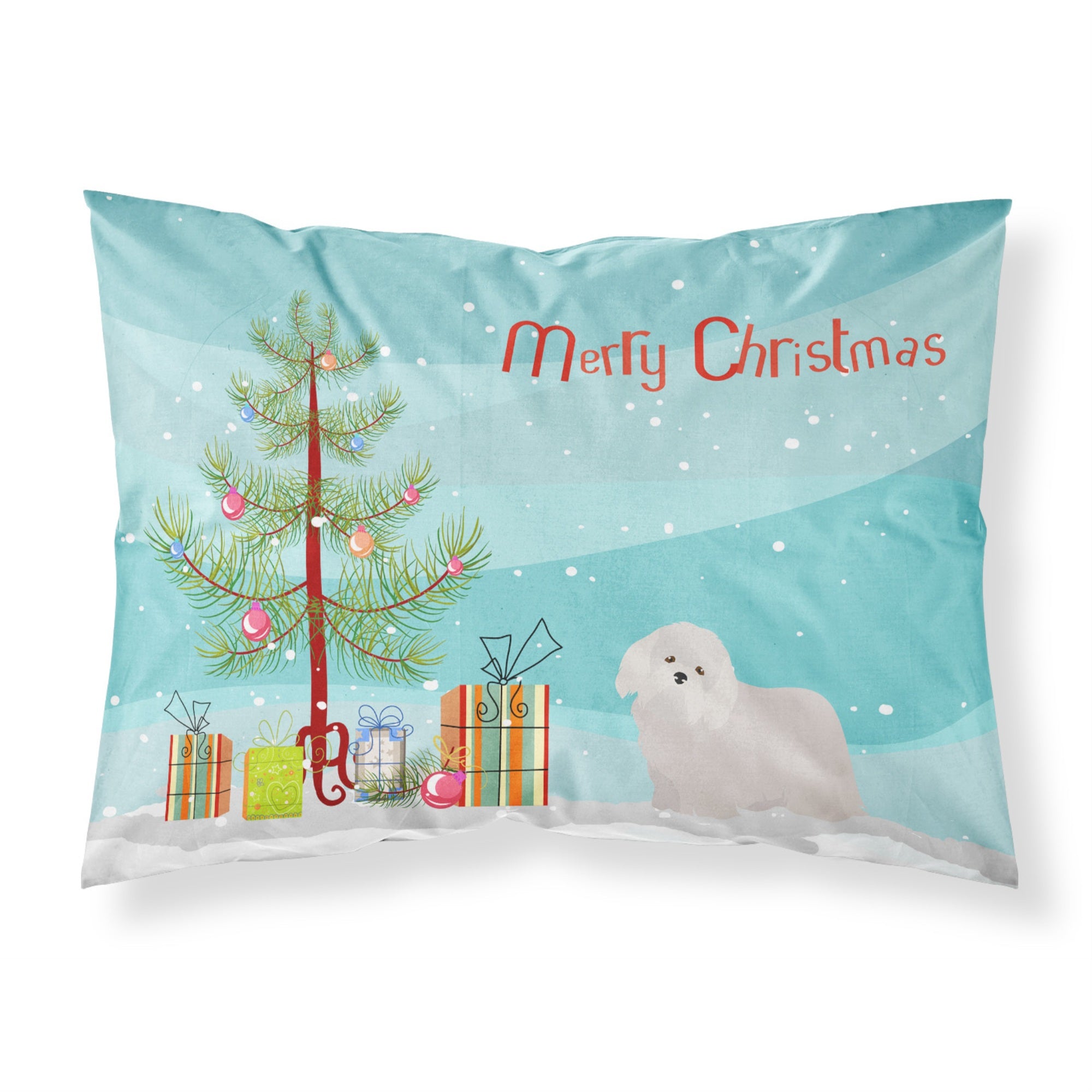 Caroline'S Treasures Coton De Tulear Christmas Tree Fabric Standard Pillowcases, Multicolor