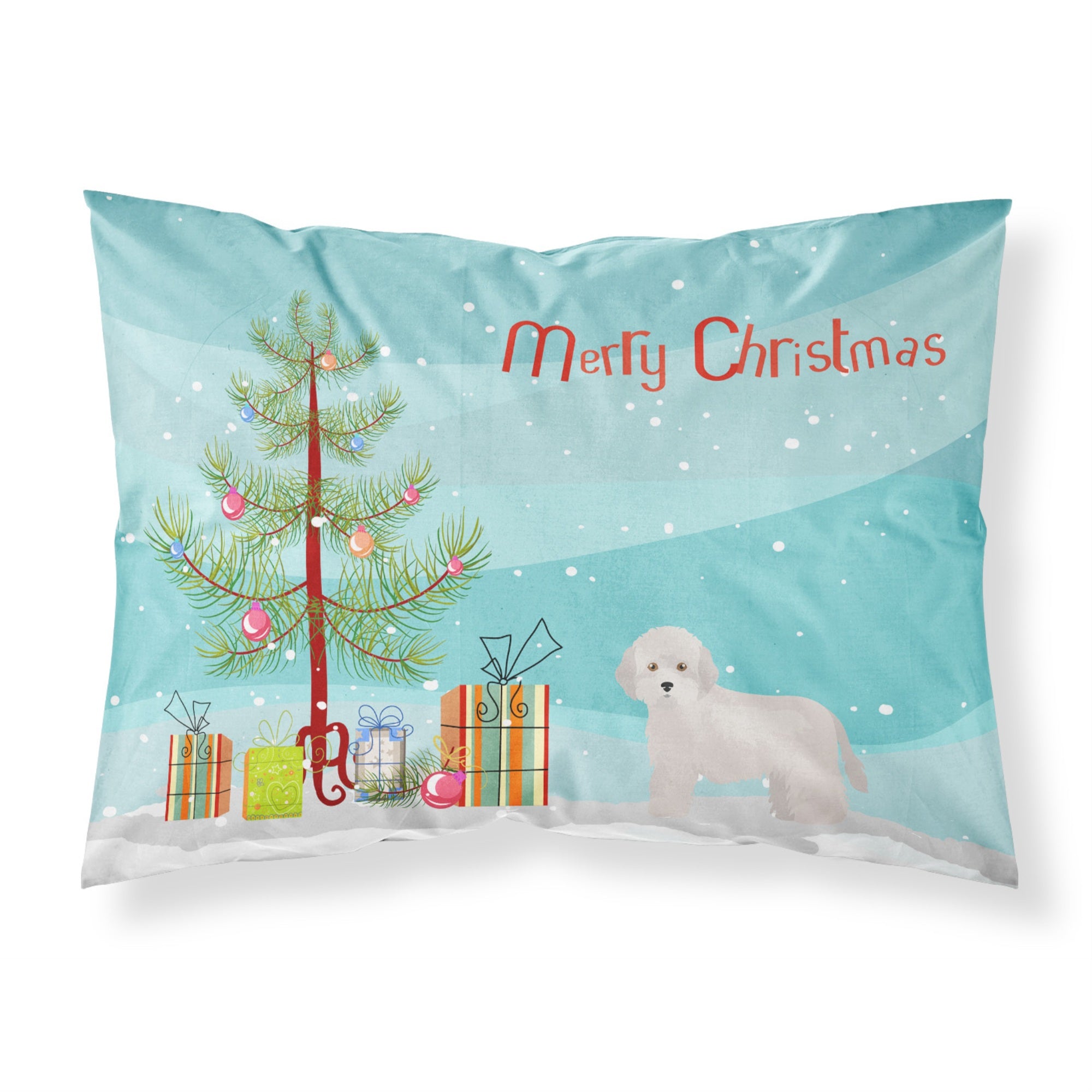 Caroline'S Treasures Cyprus Poodle Christmas Tree Fabric Standard Pillowcases, Multicolor