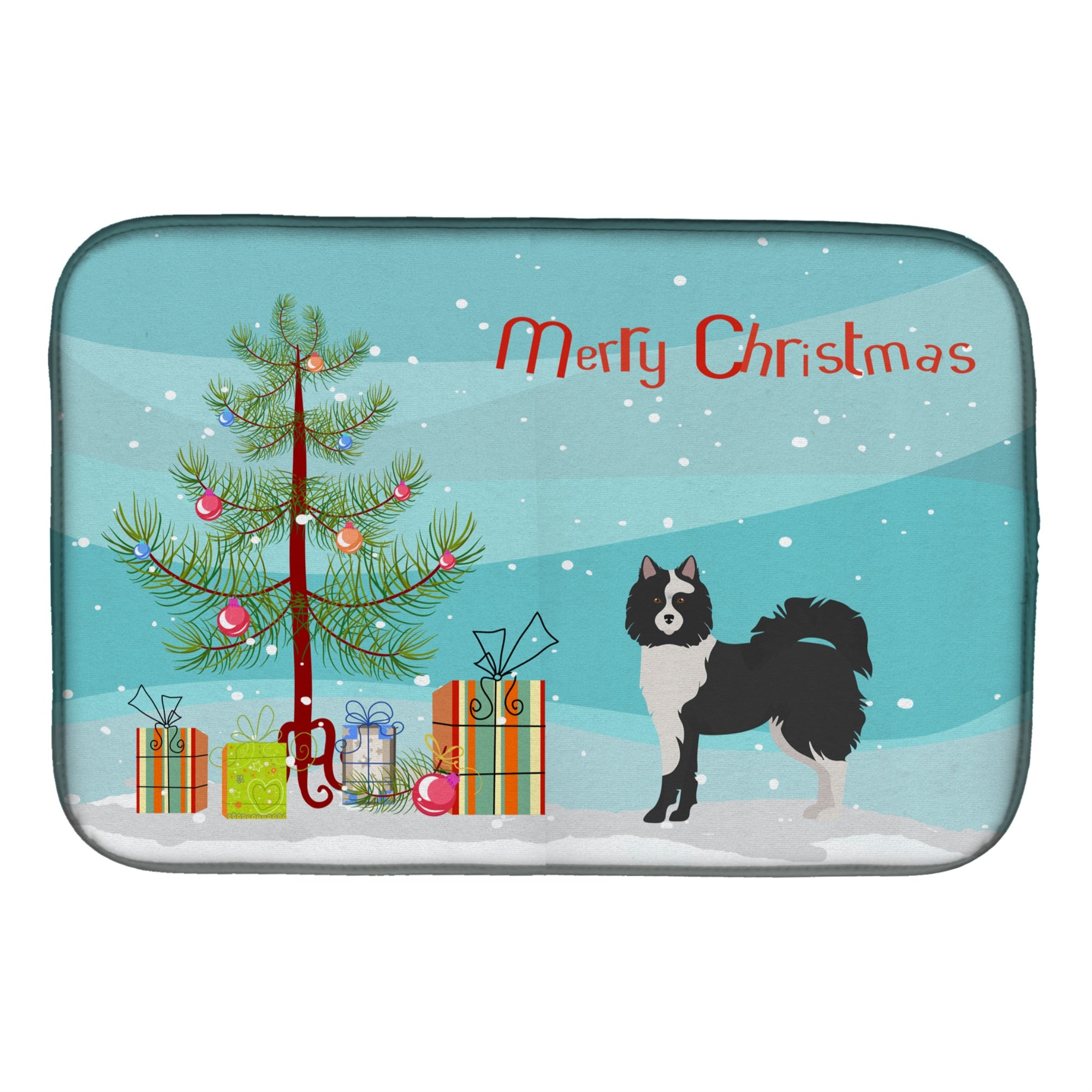 Caroline'S Treasures Ck3452Ddm Black And White Elo Dog Christmas Tree Dish-Drying-Mats, 14 X 21, Multicolor