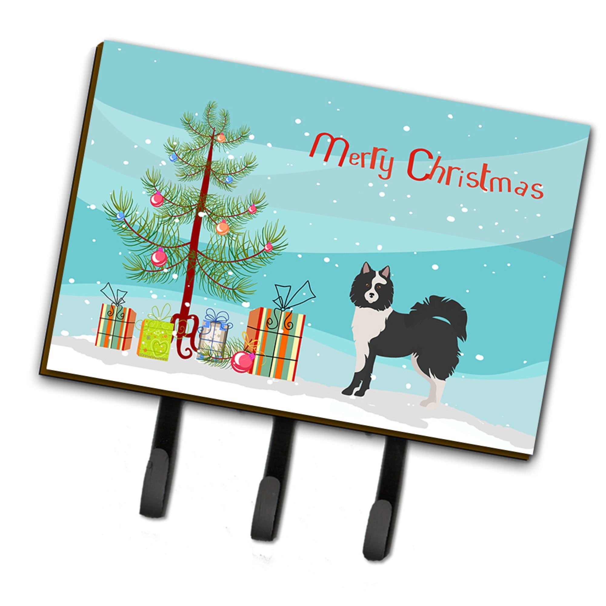 Caroline'S Treasures Black And White Elo Dog Christmas Tree Leash Or Key Holder Hooks, Multicolor