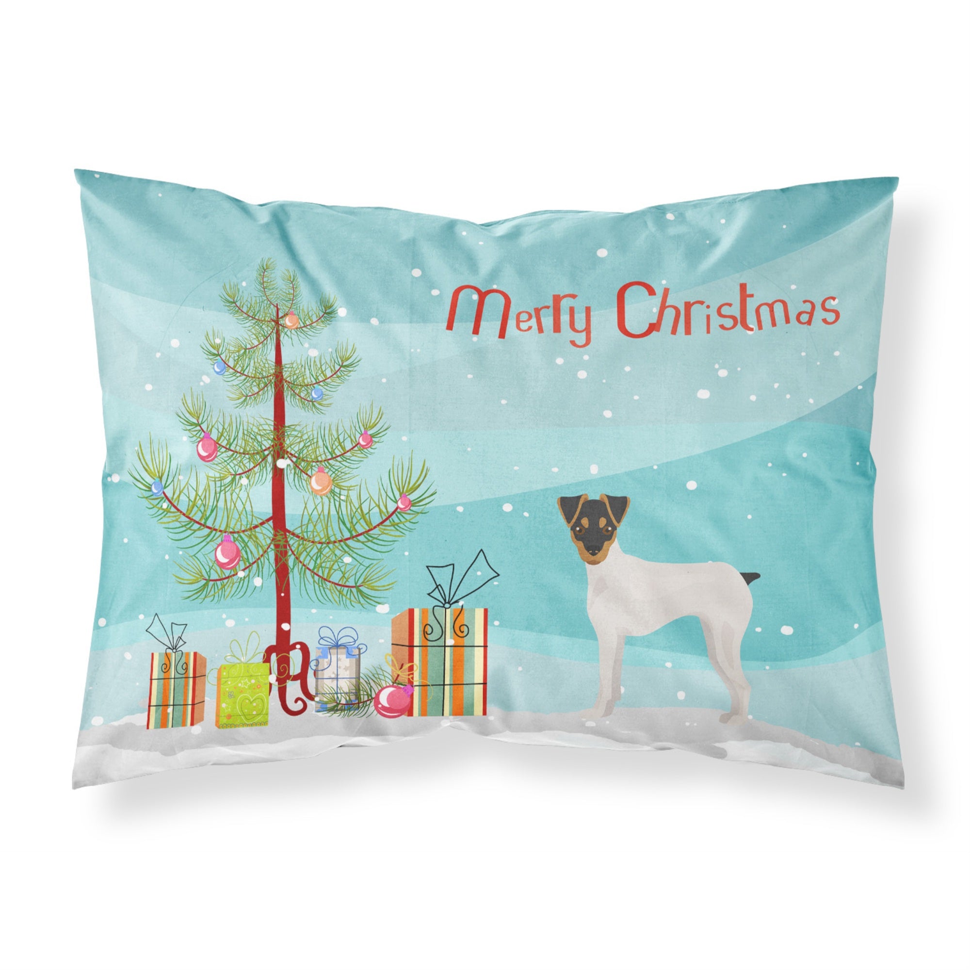 Caroline'S Treasures Japanese Terrier Christmas Tree Fabric Standard Pillowcases, Multicolor
