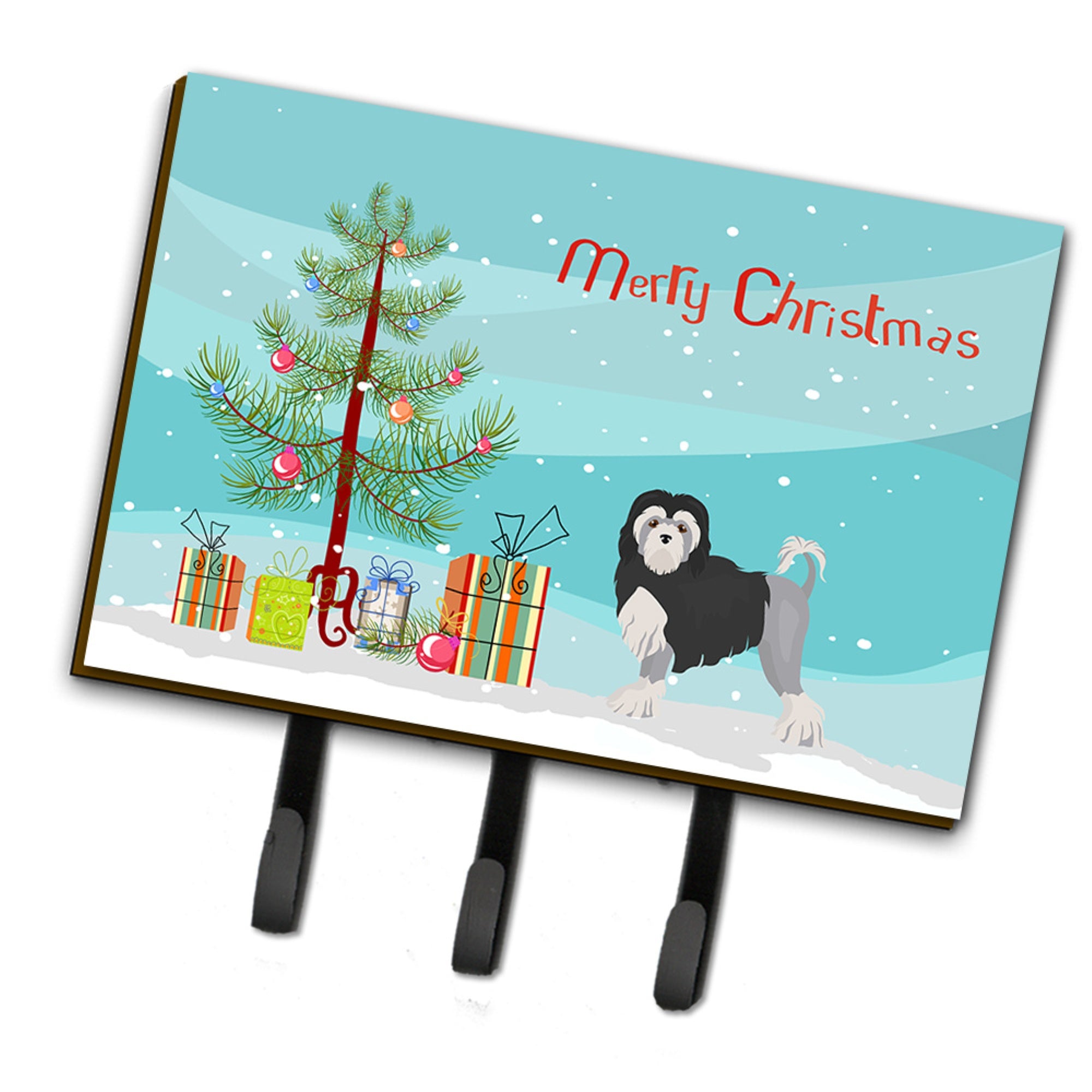 Caroline'S Treasures Lwchen Or Little Lion Dog Christmas Tree Leash Or Key Holder Hooks, Multicolor