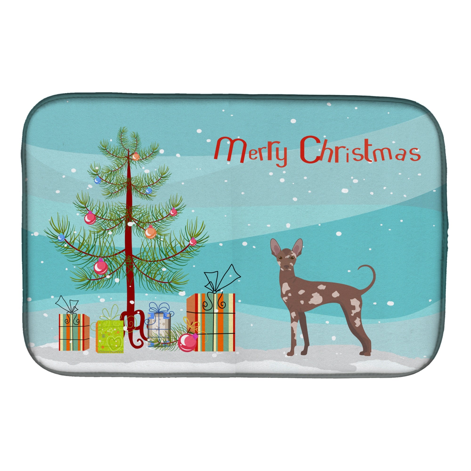 Caroline'S Treasures Ck3473Ddm Mexican Hairless Dog Christmas Tree Dish-Drying-Mats, 14 X 21, Multicolor