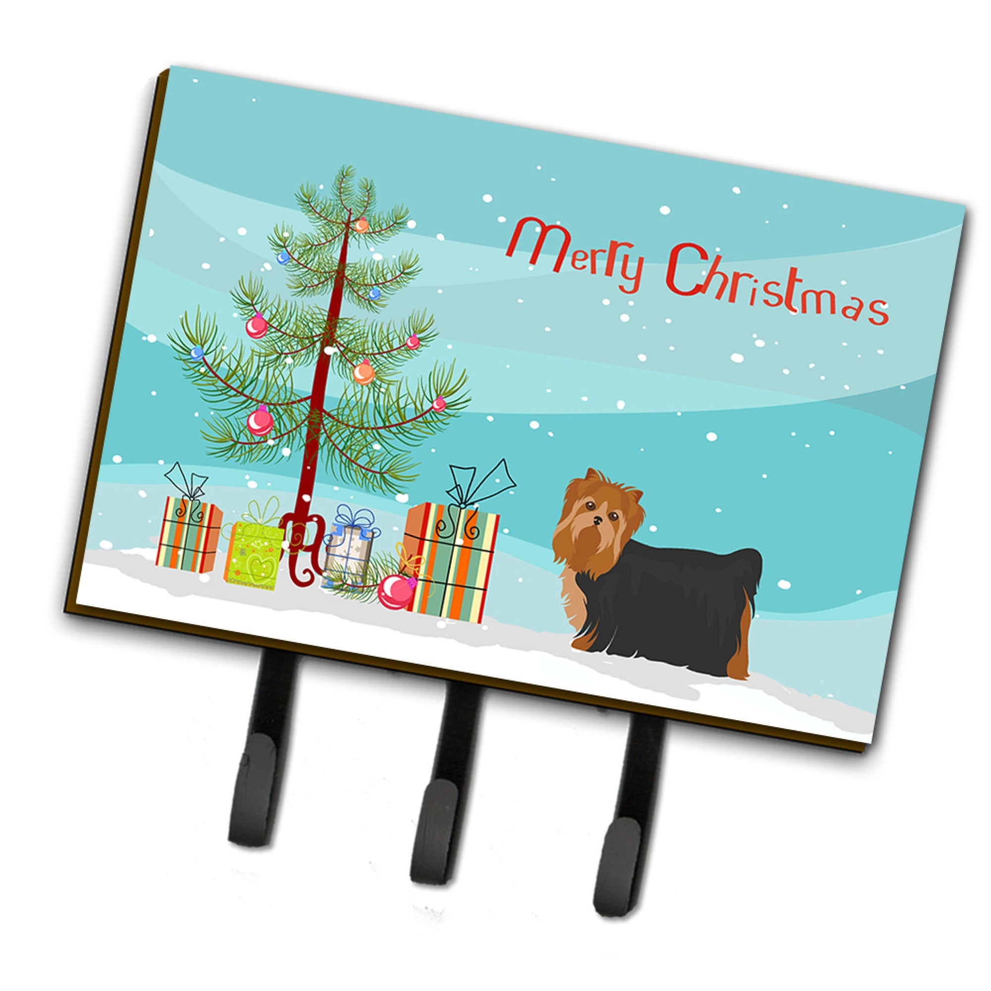 Caroline'S Treasures Yorkshire Terrier Christmas Tree Leash Or Key Holder Hooks, Multicolor