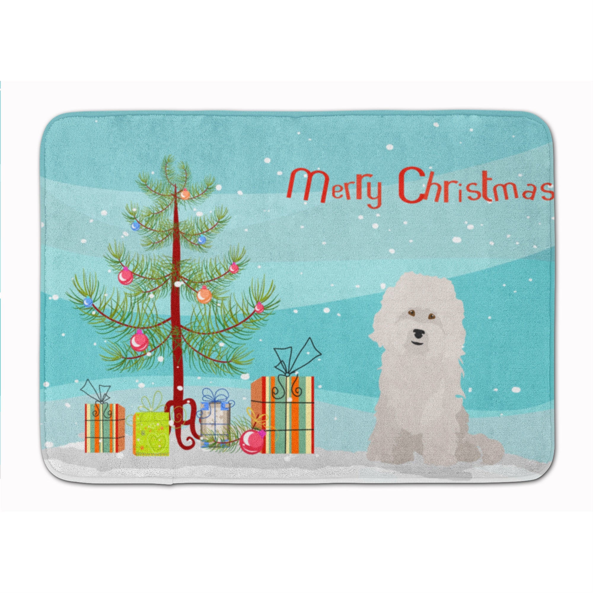 Caroline'S Treasures Bolognese Christmas Tree Machine Washable Memory Foam Mat Doormats, Multicolor