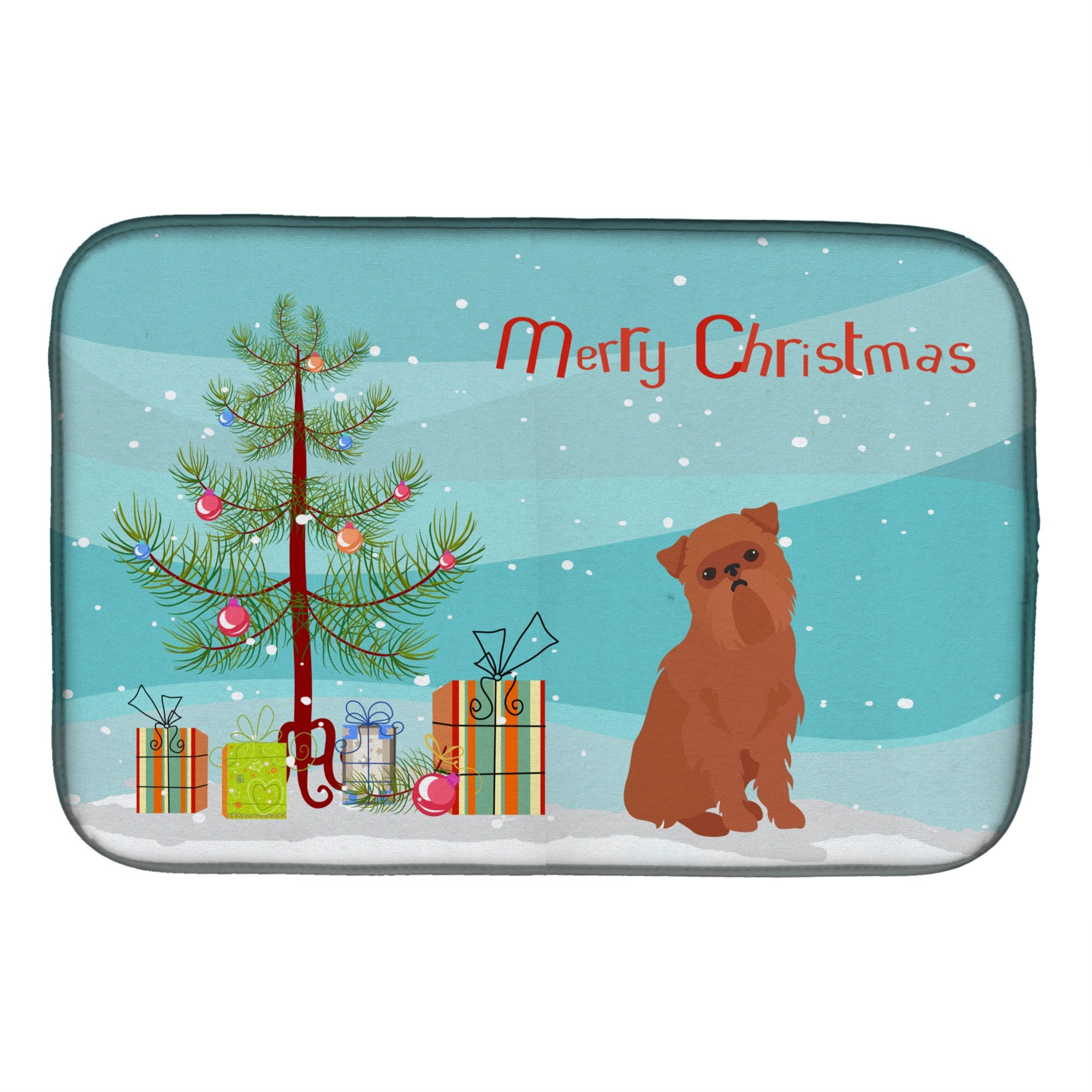 Caroline'S Treasures Ck3494Ddm Brussels Griffon Christmas Tree Dish-Drying-Mats, 14 X 21, Multicolor