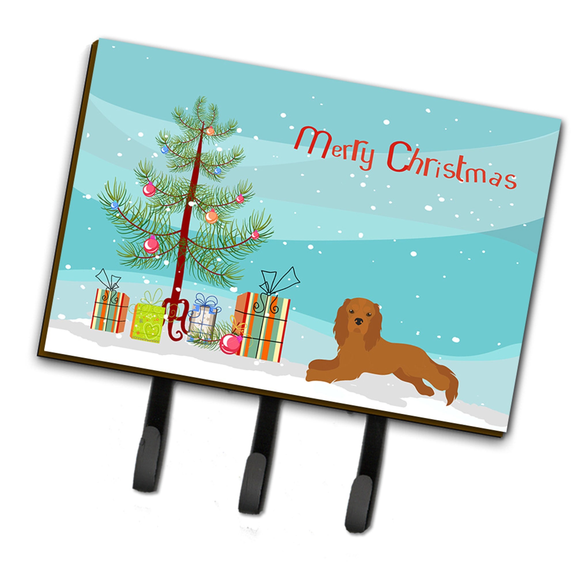 Caroline'S Treasures Ruby Cavalier King Charles Spaniel Christmas Tree Leash Or Key Holder Hooks, Multicolor
