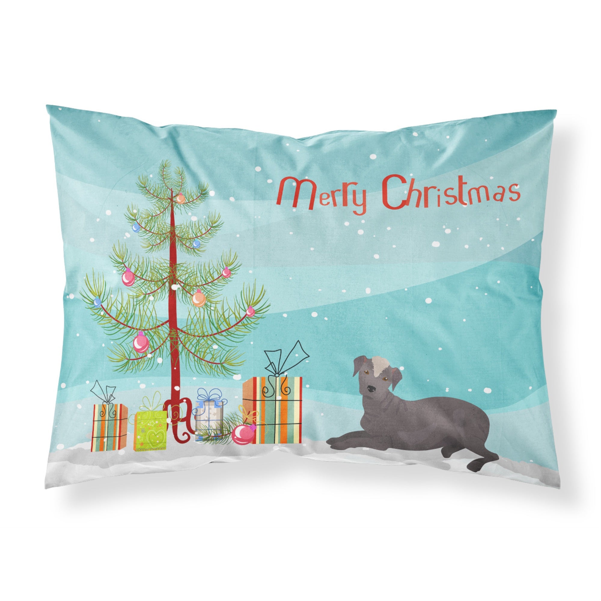 Caroline'S Treasures Ecuadorian Hairless Dog Christmas Tree Fabric Standard Pillowcases, Multicolor