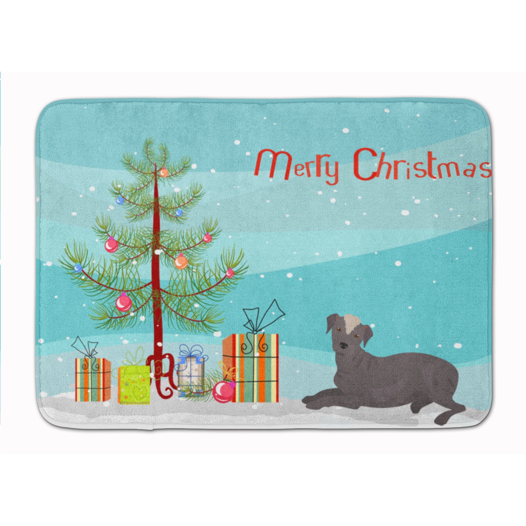 Caroline'S Treasures Ecuadorian Hairless Dog Christmas Tree Machine Washable Memory Foam Mat Doormats, Multicolor