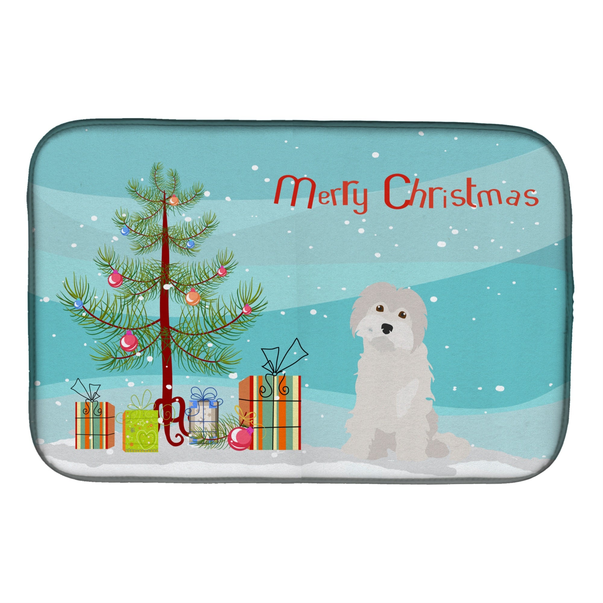 Caroline'S Treasures Ck3501Ddm Maltese #2 Christmas Tree Dish-Drying-Mats, 14 X 21, Multicolor