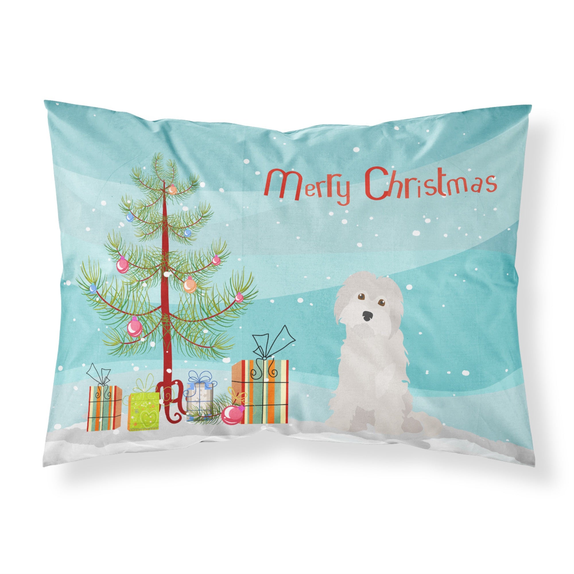 Caroline'S Treasures Maltese #2 Christmas Tree Fabric Standard Pillowcases, Multicolor