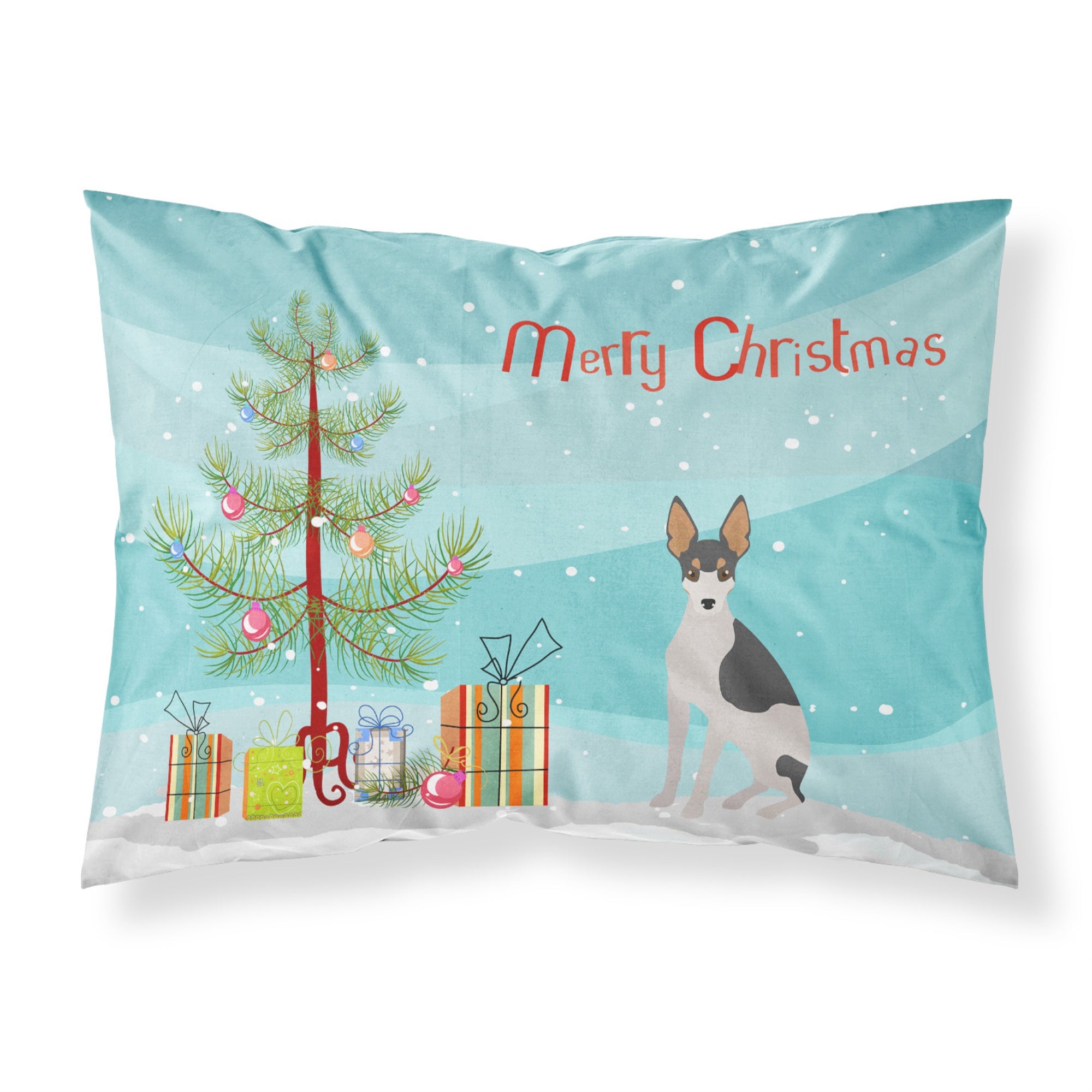 Caroline'S Treasures Miniature Fox Terrier #2 Christmas Tree Fabric Standard Pillowcases, Multicolor