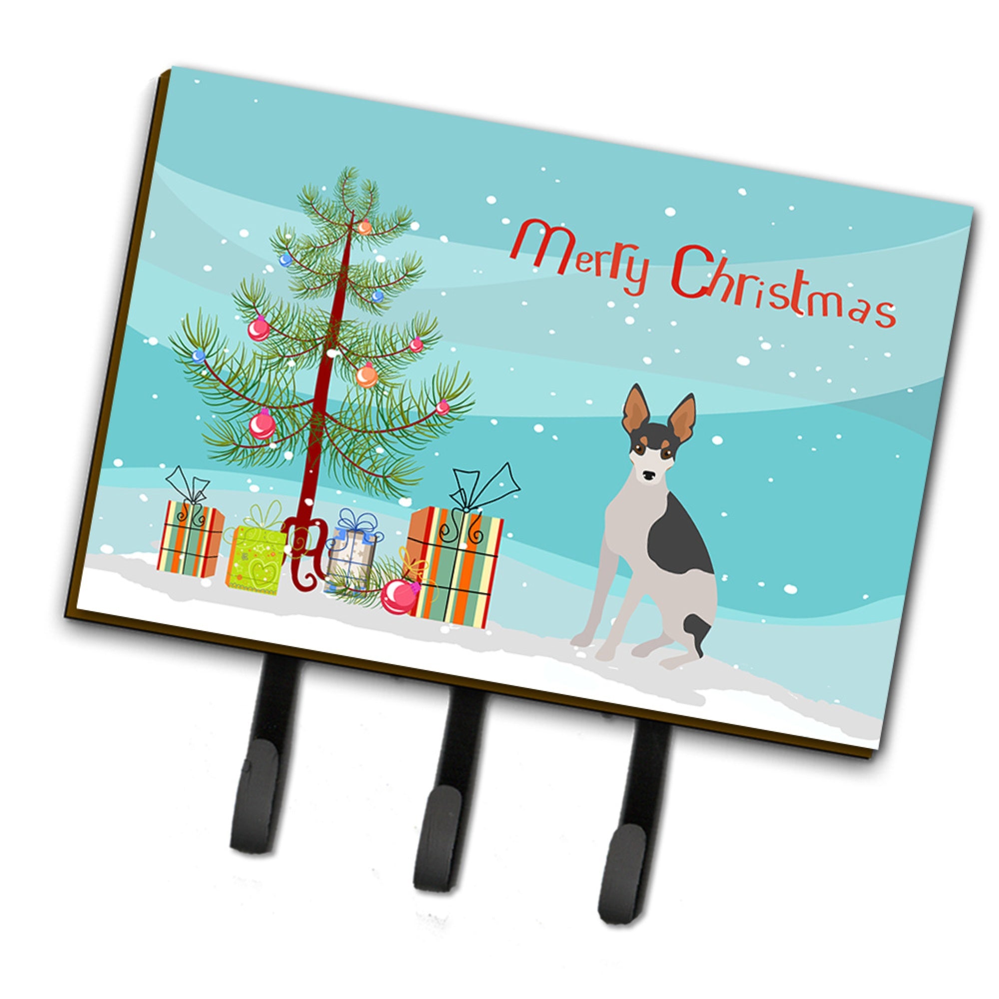 Caroline'S Treasures Miniature Fox Terrier #2 Christmas Tree Leash Or Key Holder Hooks, Multicolor